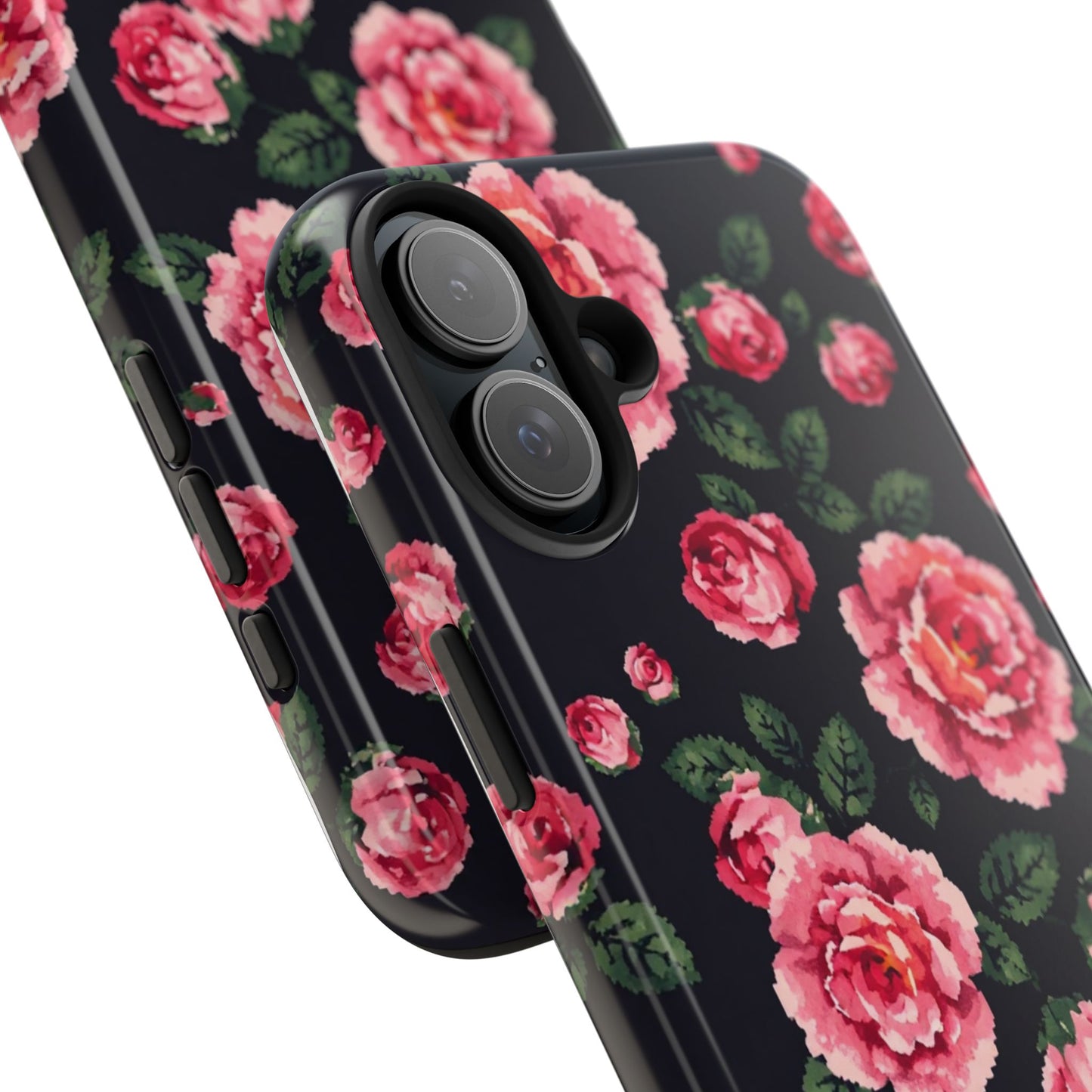Pixelated Floral Tough Phone Case - Elegant Rose Design for Protection & Style - for iPhone