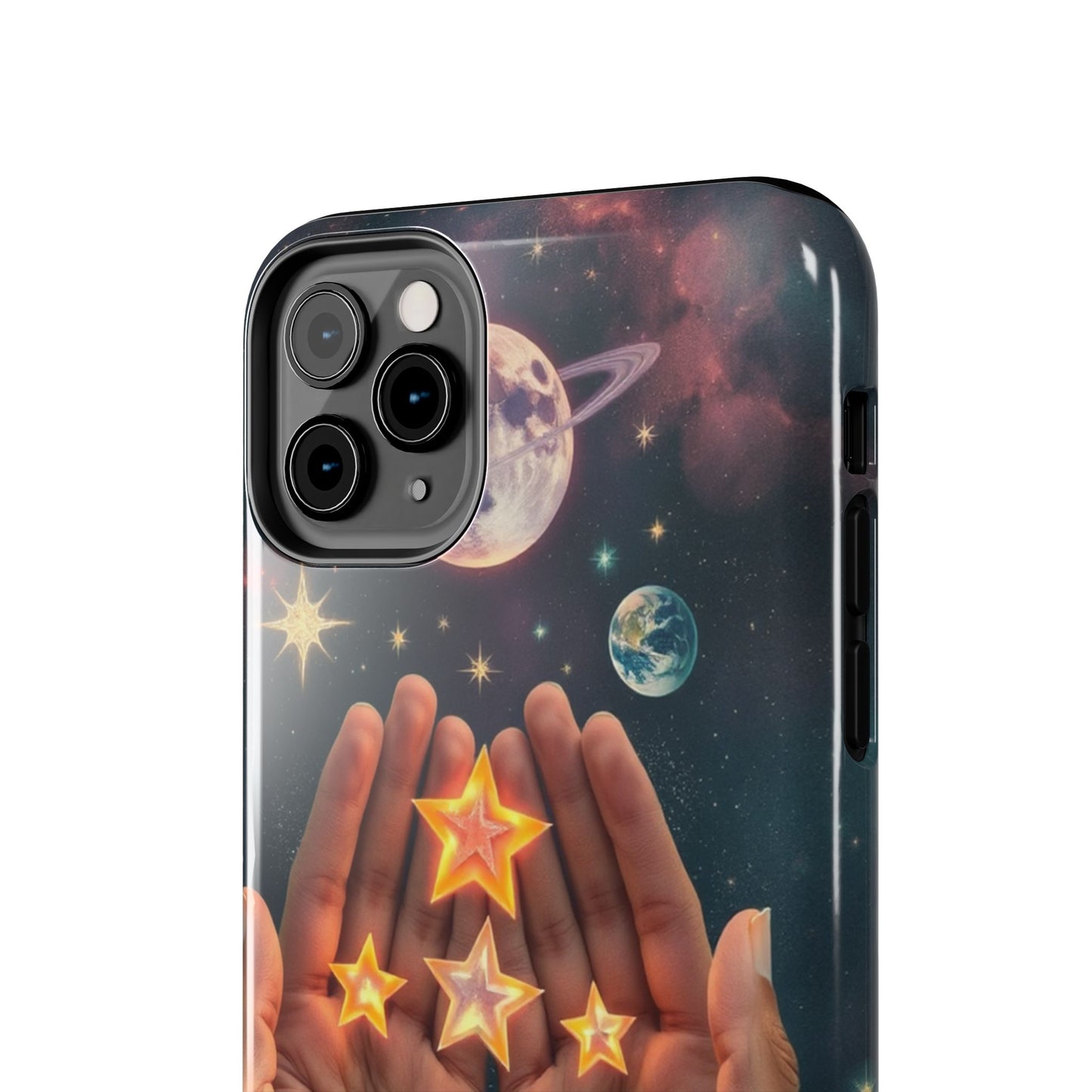 Galaxy Hands Tough Phone Case - Celestial Design for Star Lovers
