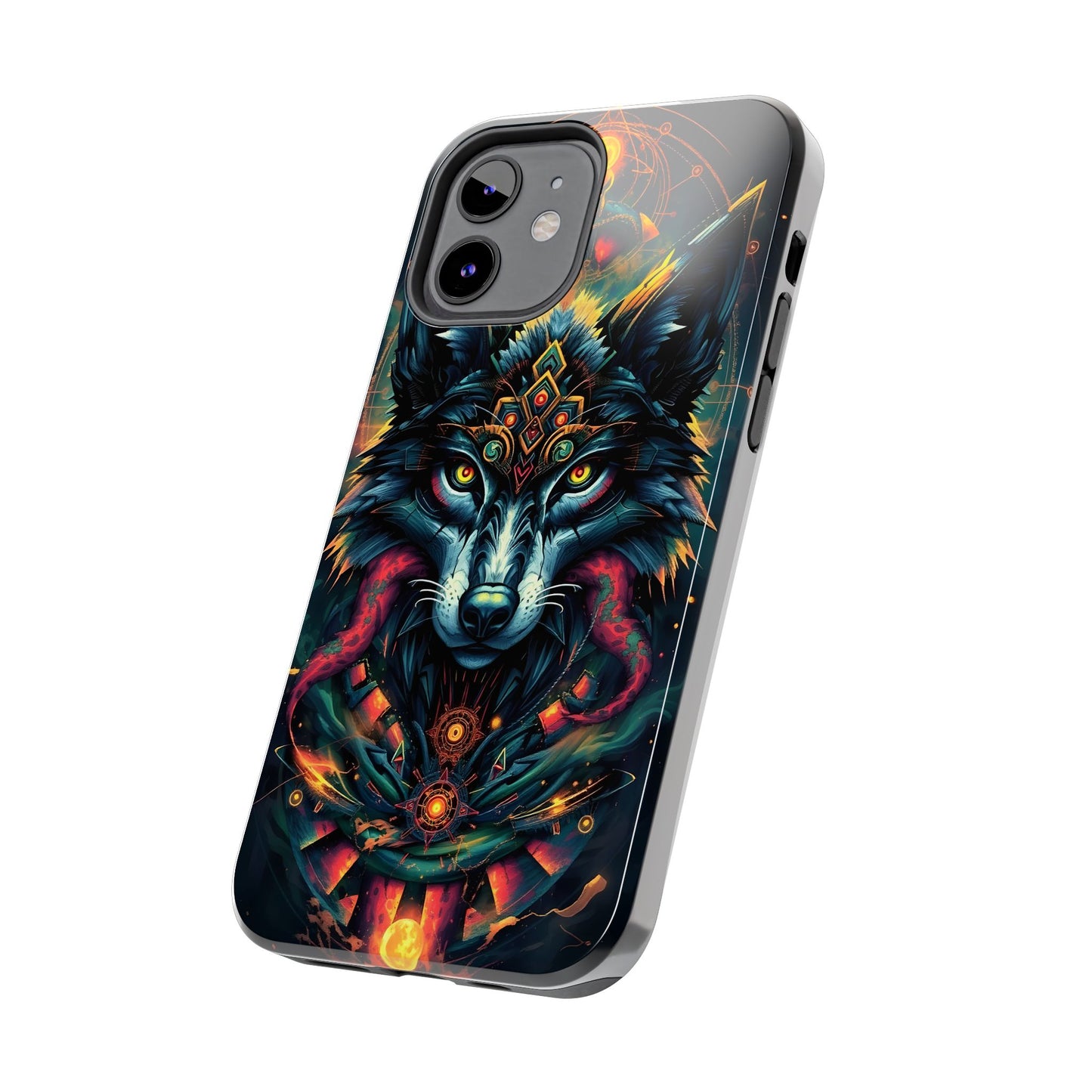 Vibrant Mystical Wolf Art Tough Phone Case - Durable & Unique Design for Animal Lovers - for iPhone