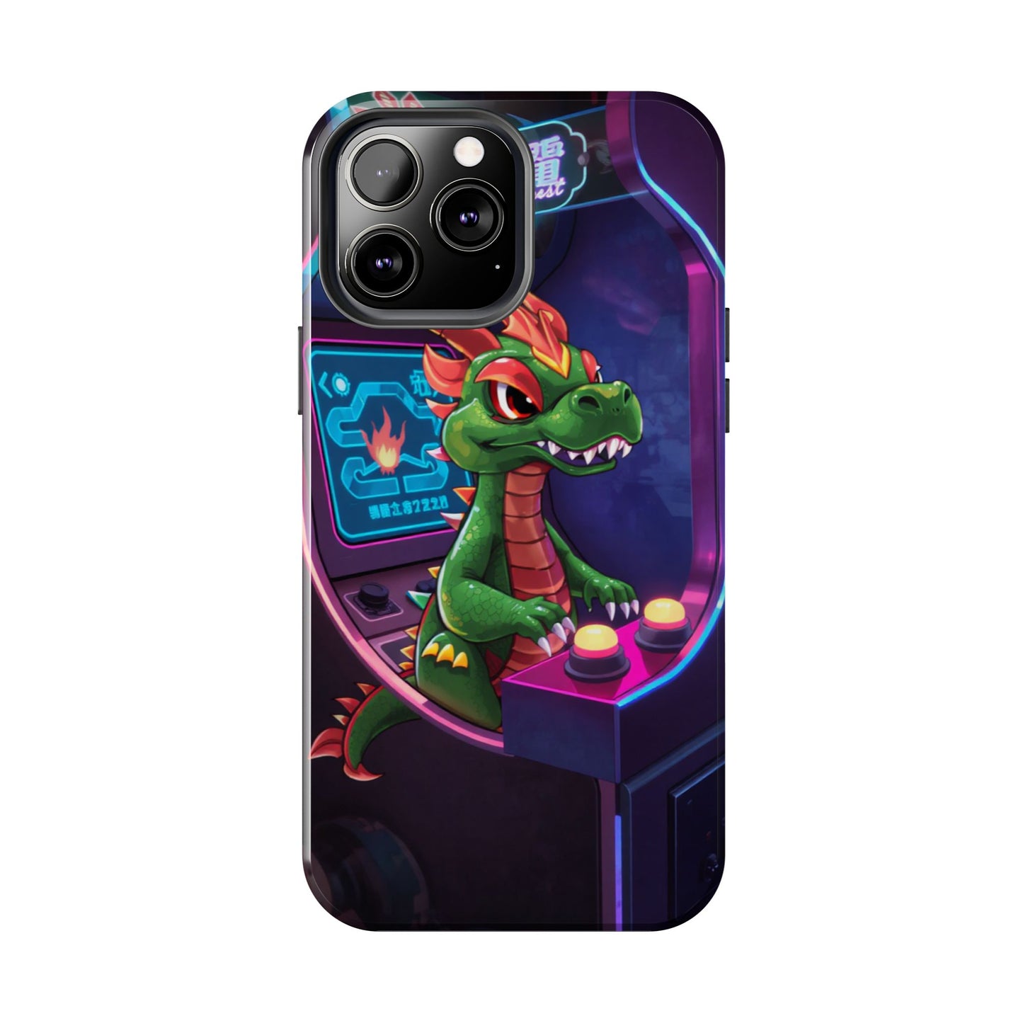 Retro Gamer Tough Phone Case with Dragon Design
