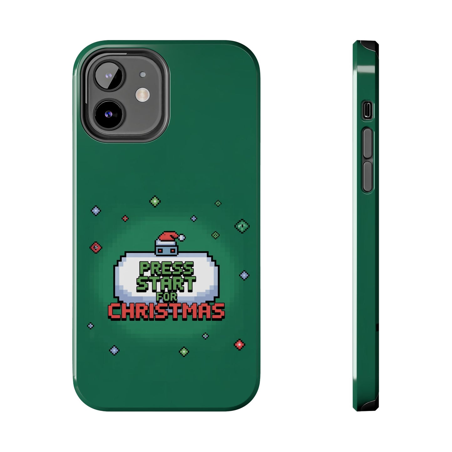 Christmas Pixel Gaming Phone Case - Press Start for Christmas Design