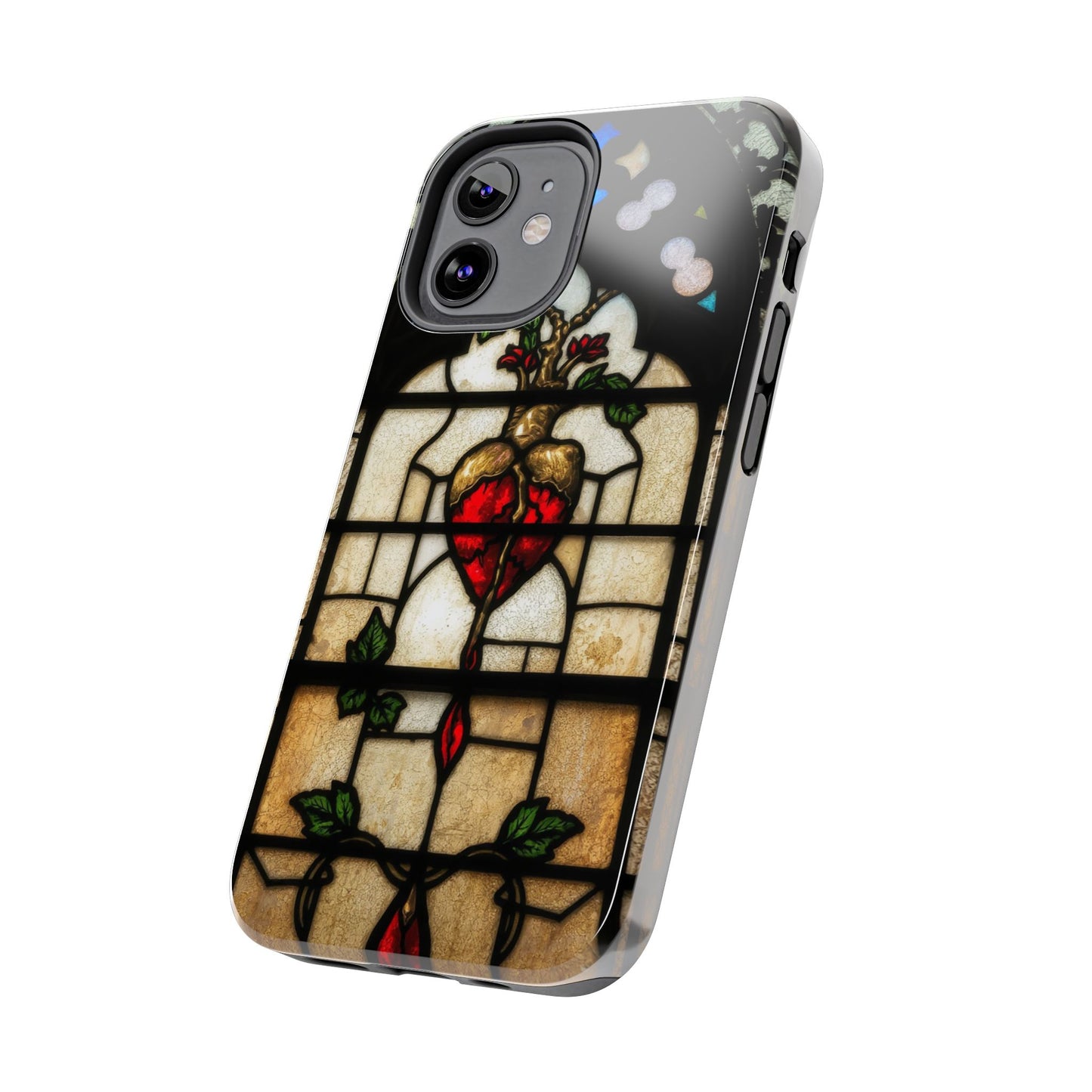 Stained Glass Heart Tough Phone Case - Unique Design for Protection & Style