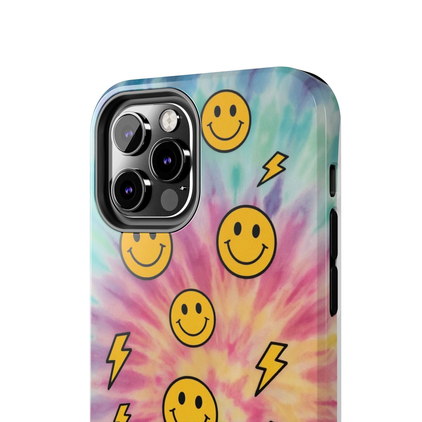 Colorful Smiley Lightning Tough Phone Case - Fun & Durable