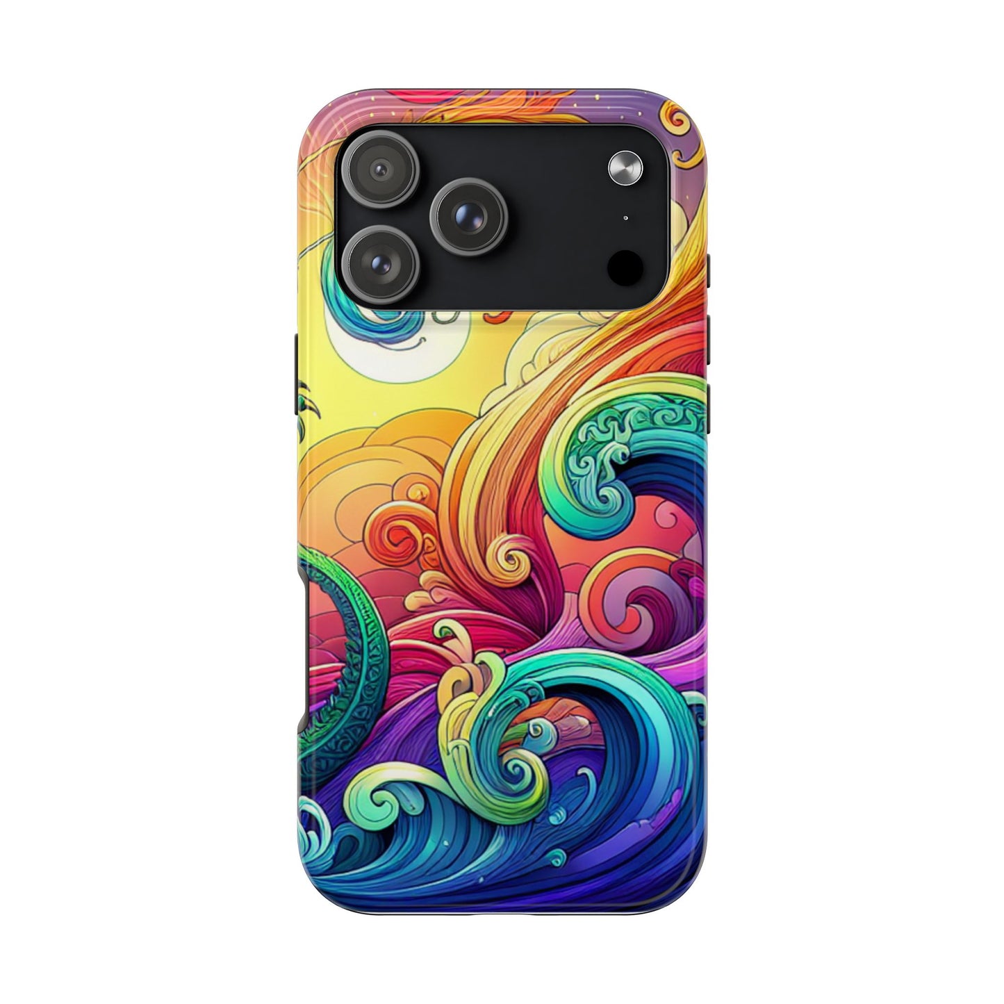 Fantasy Ocean Waves Tough Phone Case - Colorful Protective Cover - for iPhone