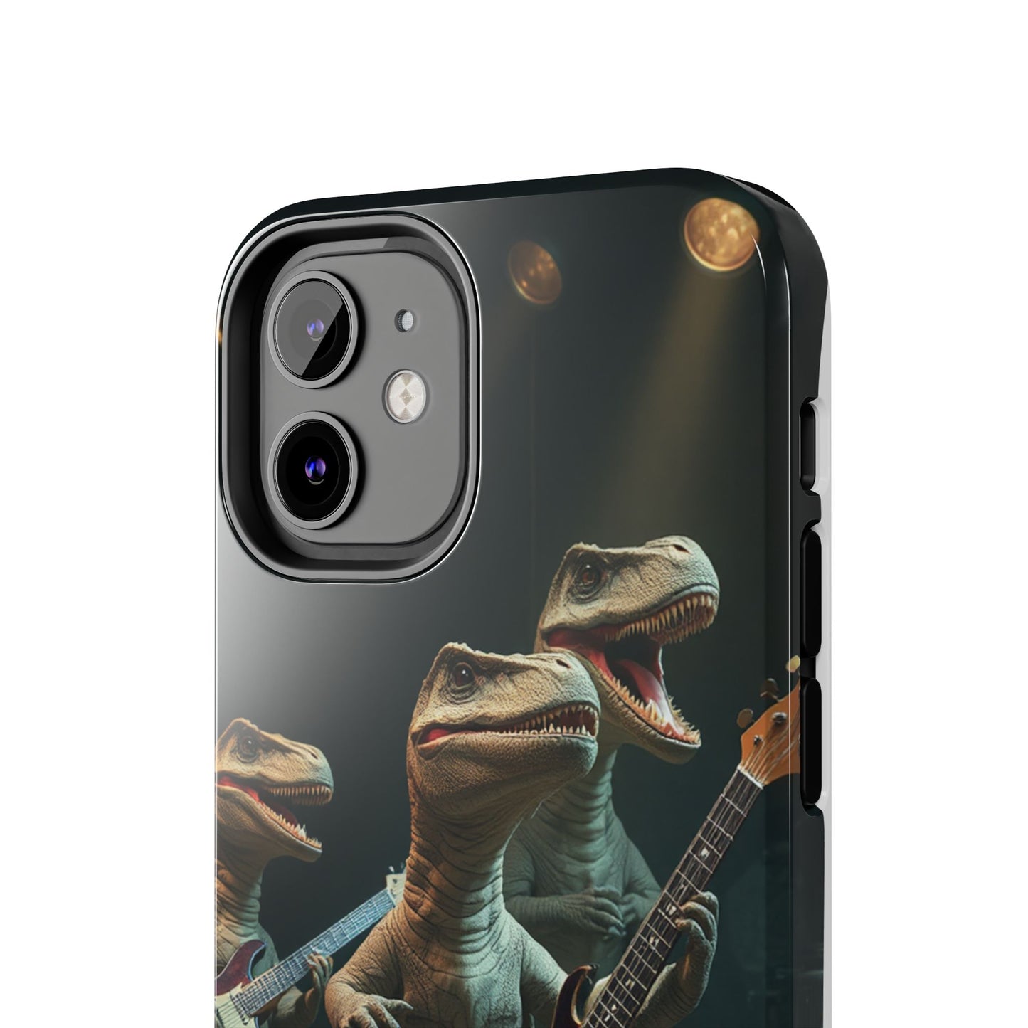 Rockin' Dinosaur Tough Phone Cases - Perfect for Music Lovers and Kids!