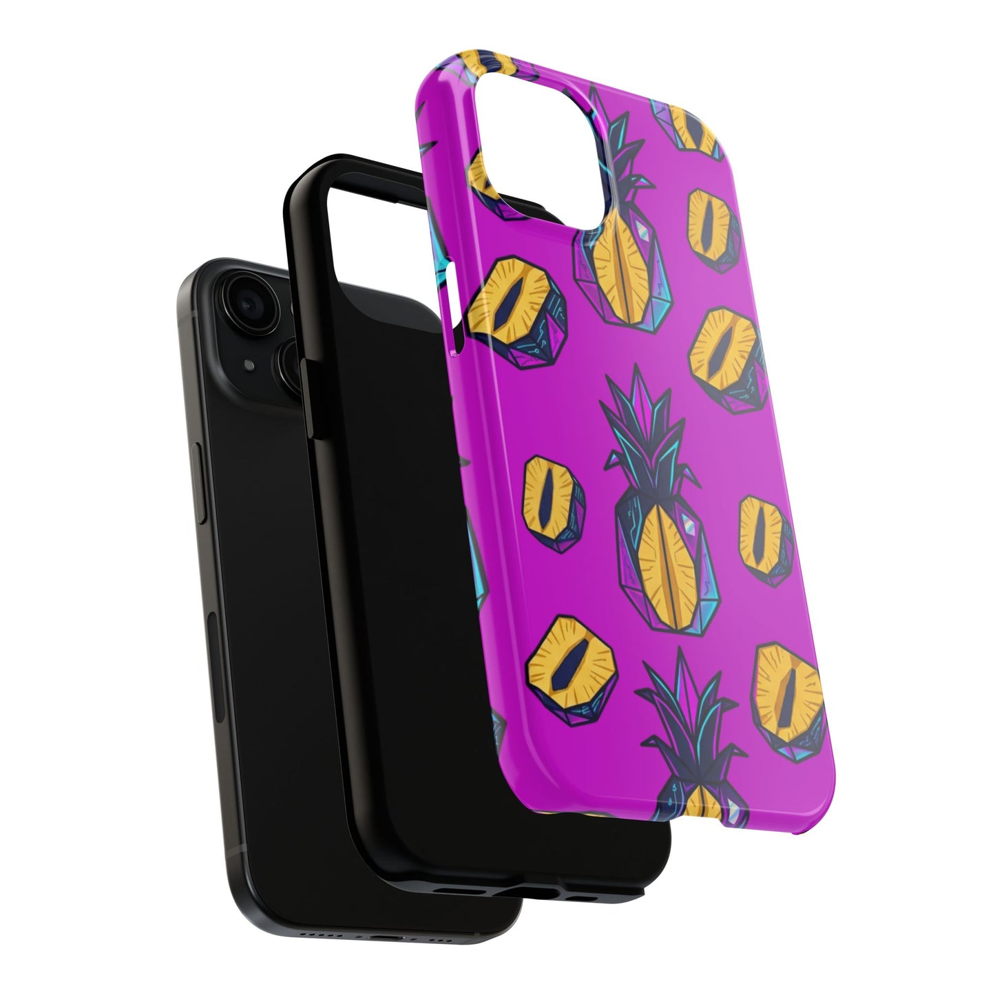 Cyberpunk Origami Pineapple iPhone Case