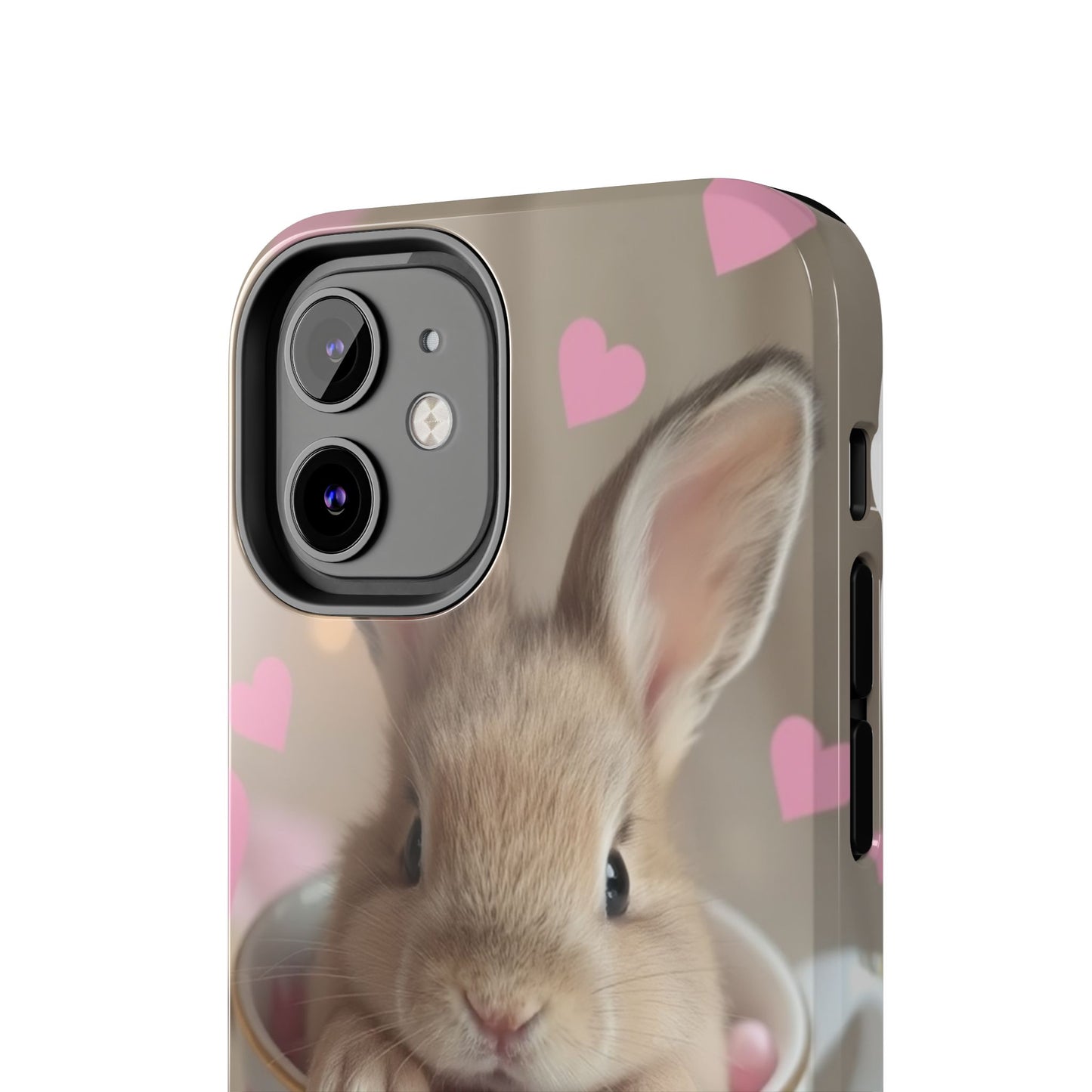 Adorable Bunny Phone Case with Heart Design - Cute Gift for Animal Lovers