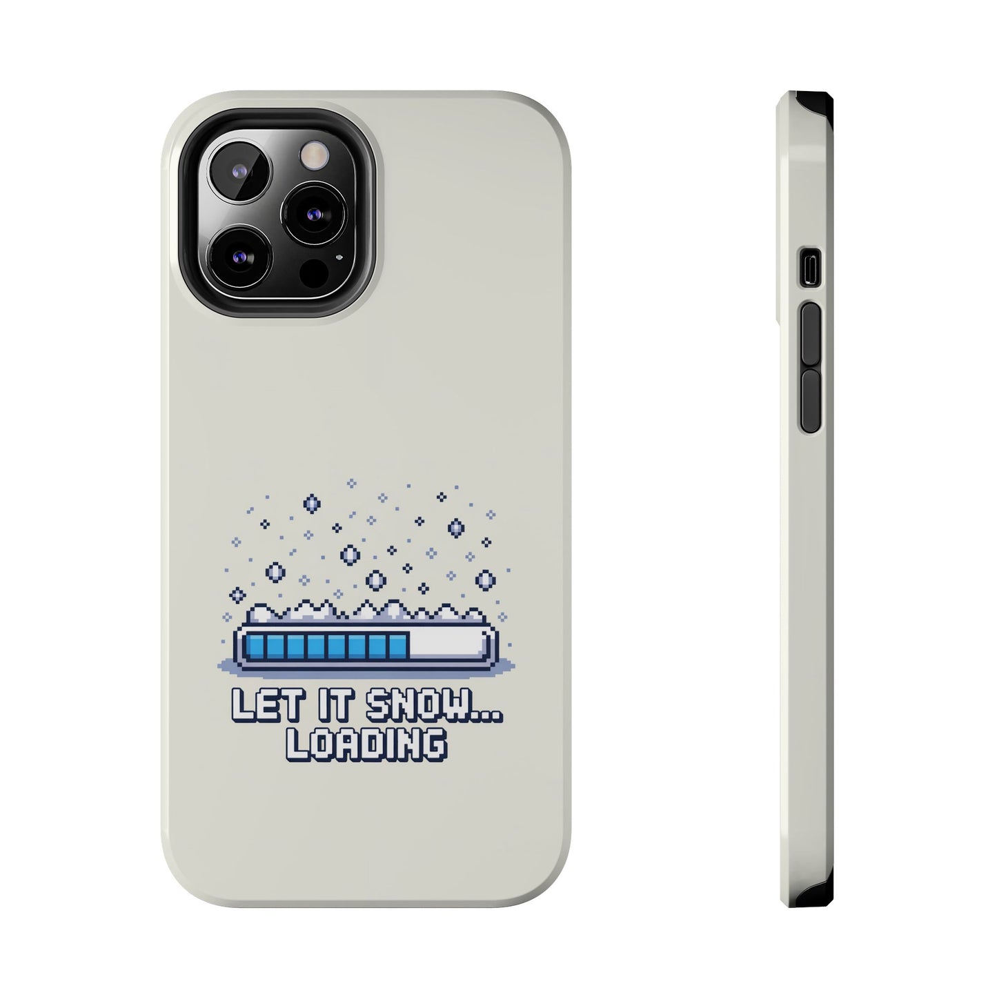 Snowy Vibe Tough Phone Case - Let It Snow Loading Design Pixel Art