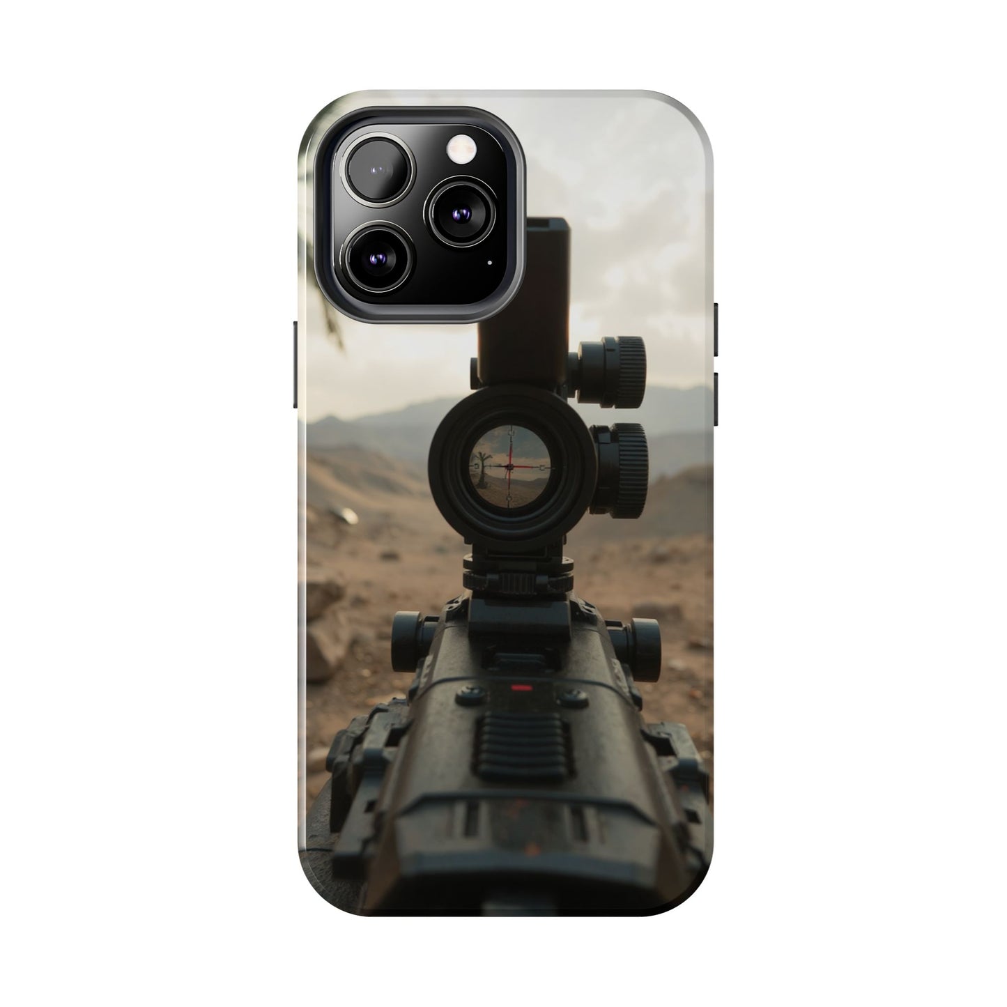 Tough Phone Case with Sniper Scope Design - Durable & Stylish Protection for Outdoors Enthusiasts