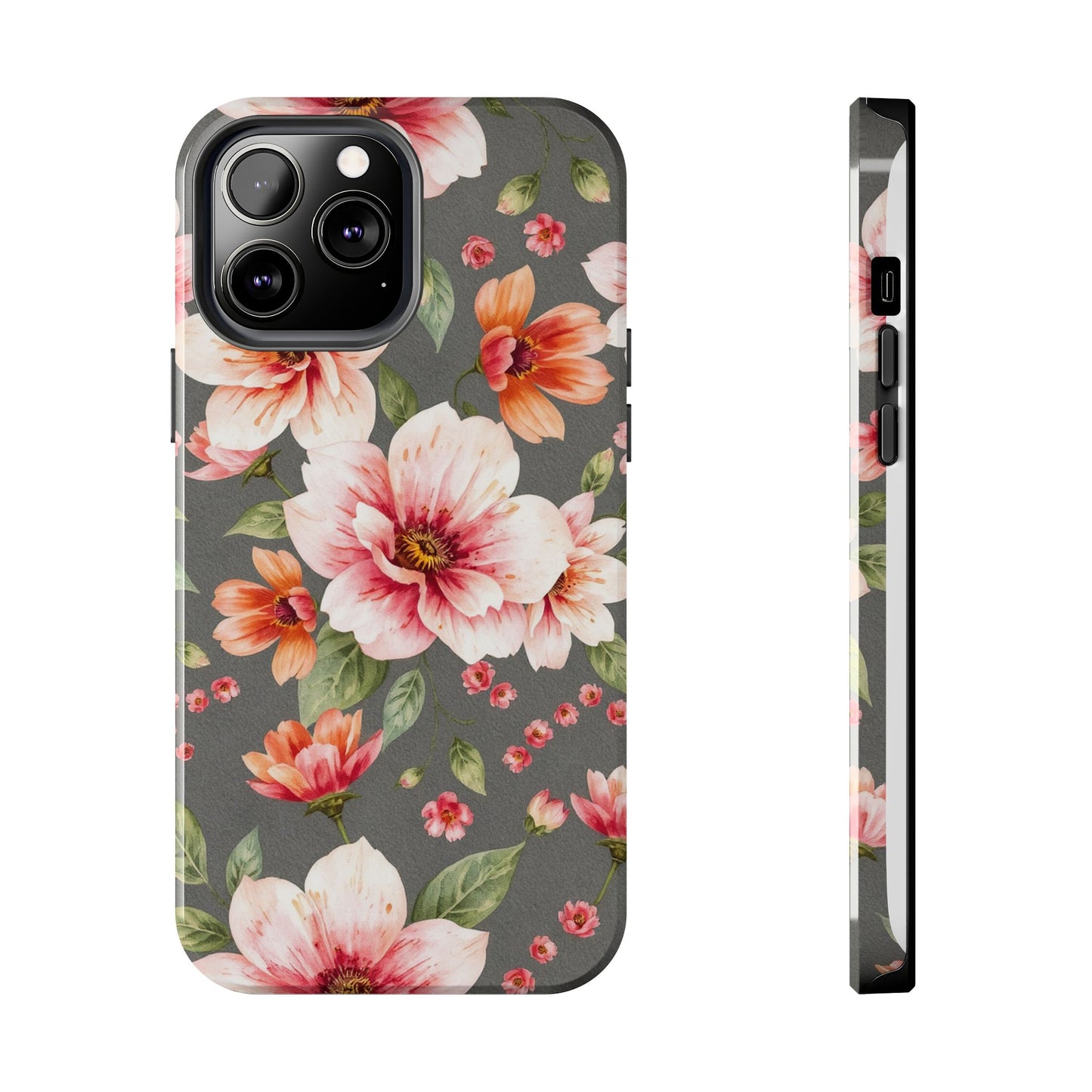 Floral Pink Tough Phone Case - Stylish & Durable Floral Design - for iPhone