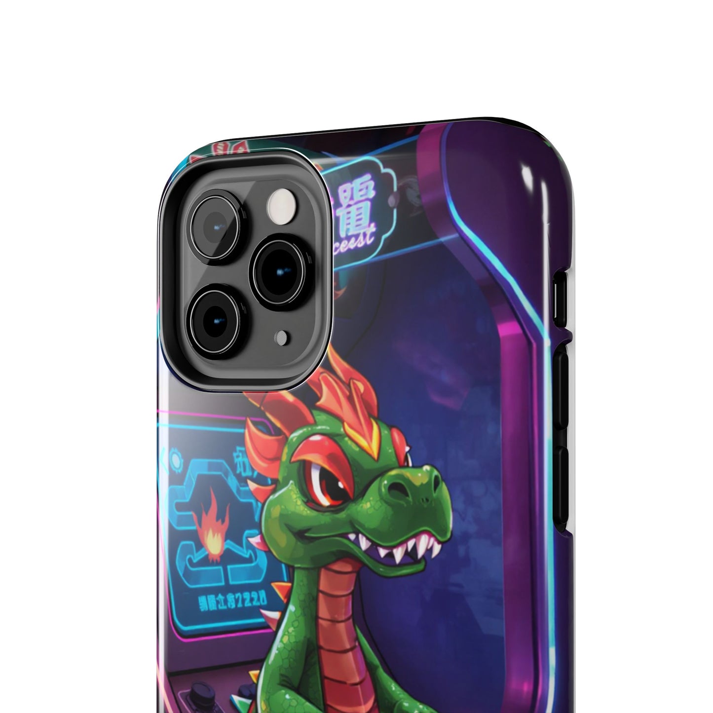Retro Gamer Tough Phone Case with Dragon Design