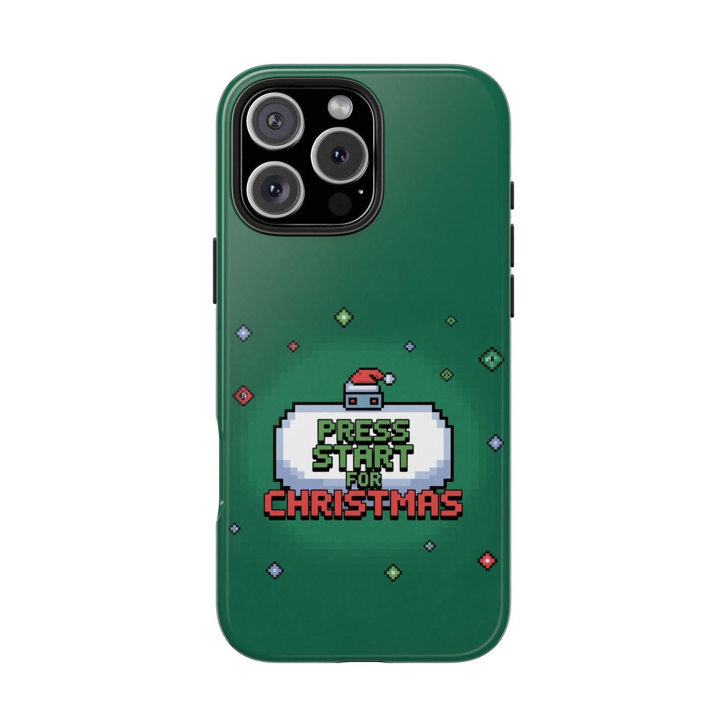 Christmas Pixel Gaming Phone Case - Press Start for Christmas Design