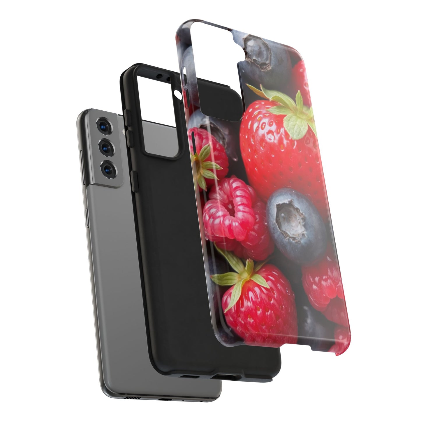 Fruit-Themed Tough Phone Case - Berry Burst Design