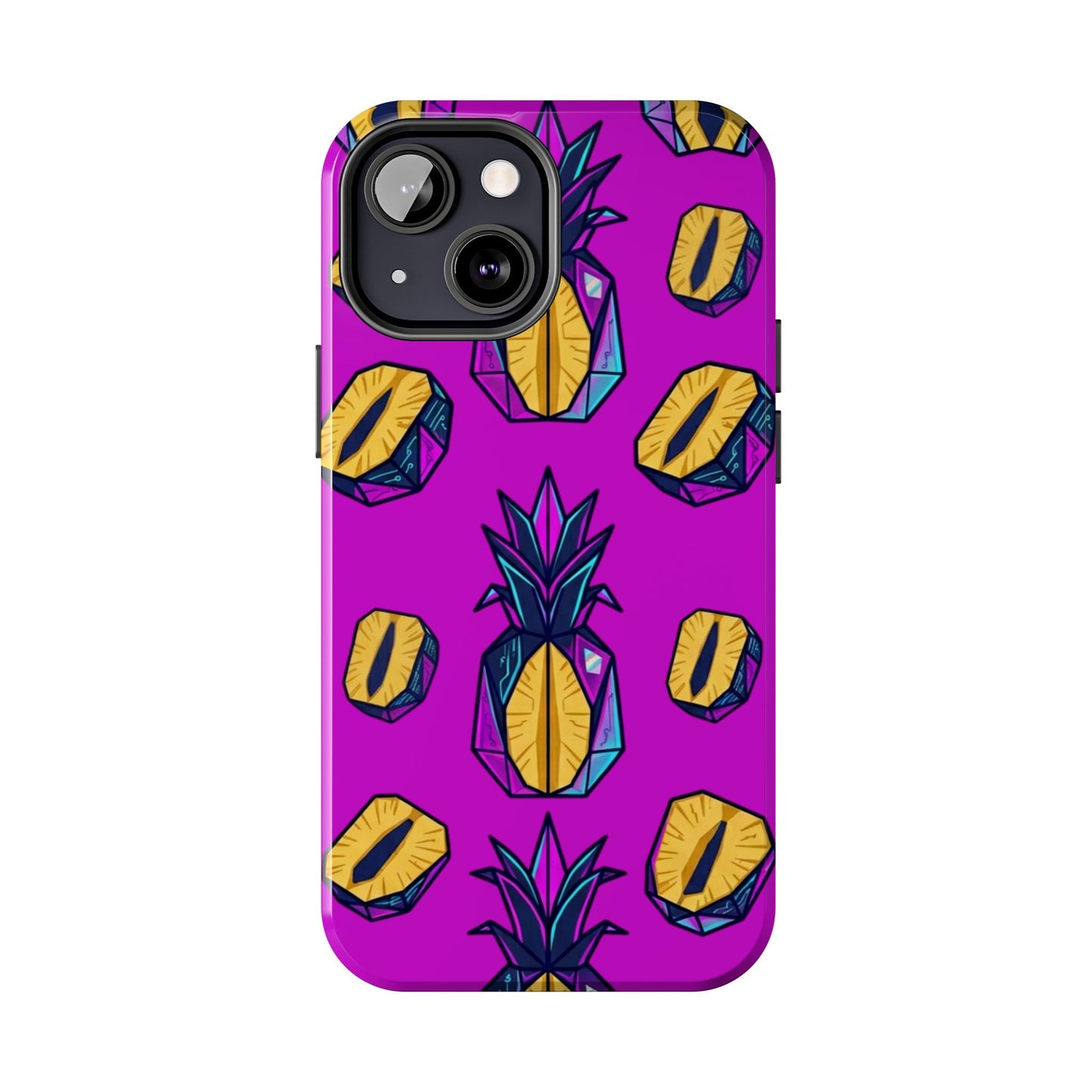 Cyberpunk Origami Pineapple iPhone Case