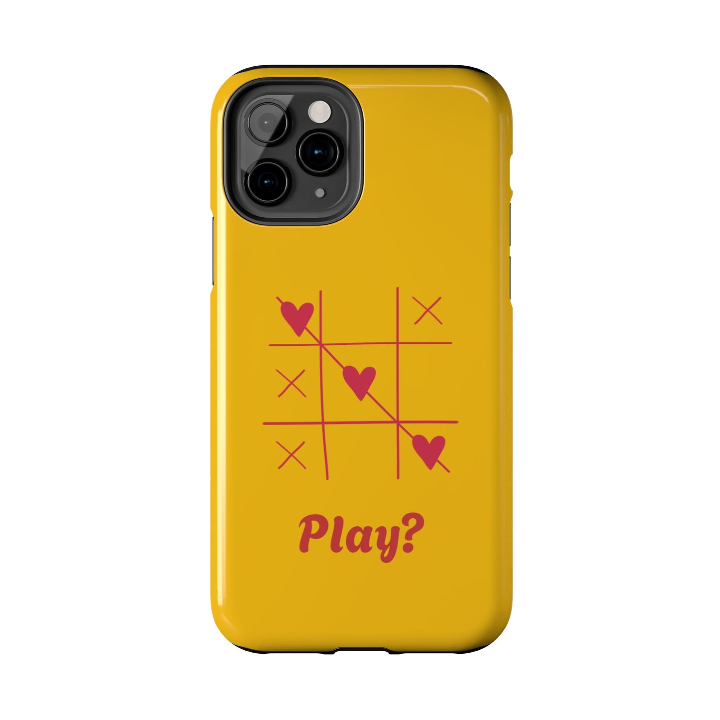 Heart Game Tough Phone Case - Fun Yellow Design for Gamers & Loved Ones - for iPhone