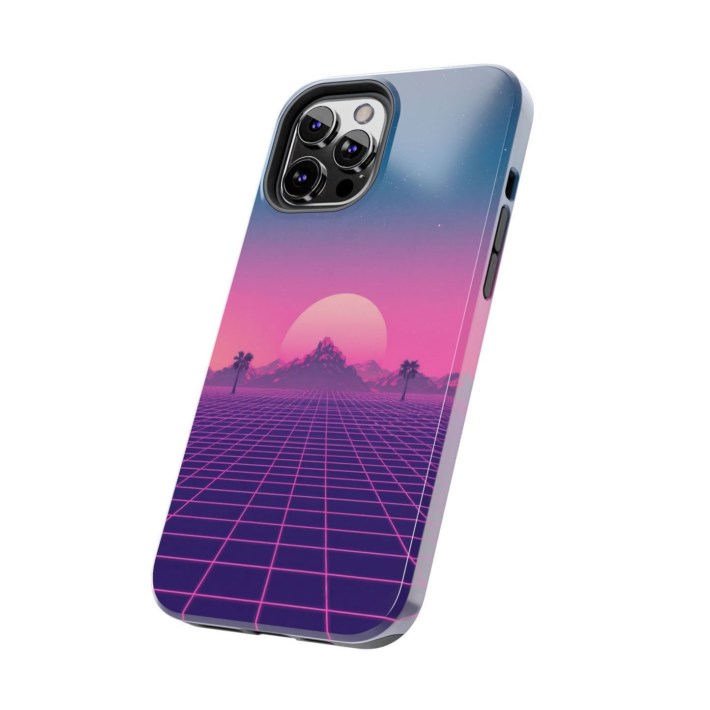 Retro Aesthetic Tough Phone Case - Vibrant Sunset Design