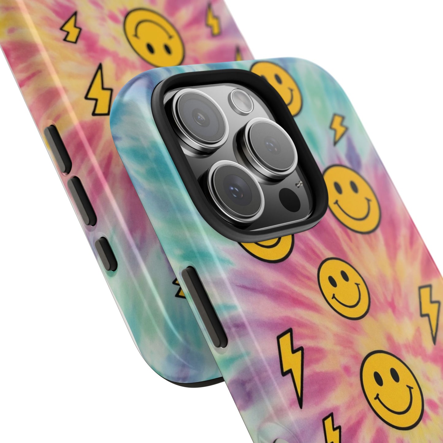 Colorful Smiley Lightning Tough Phone Case - Fun & Durable