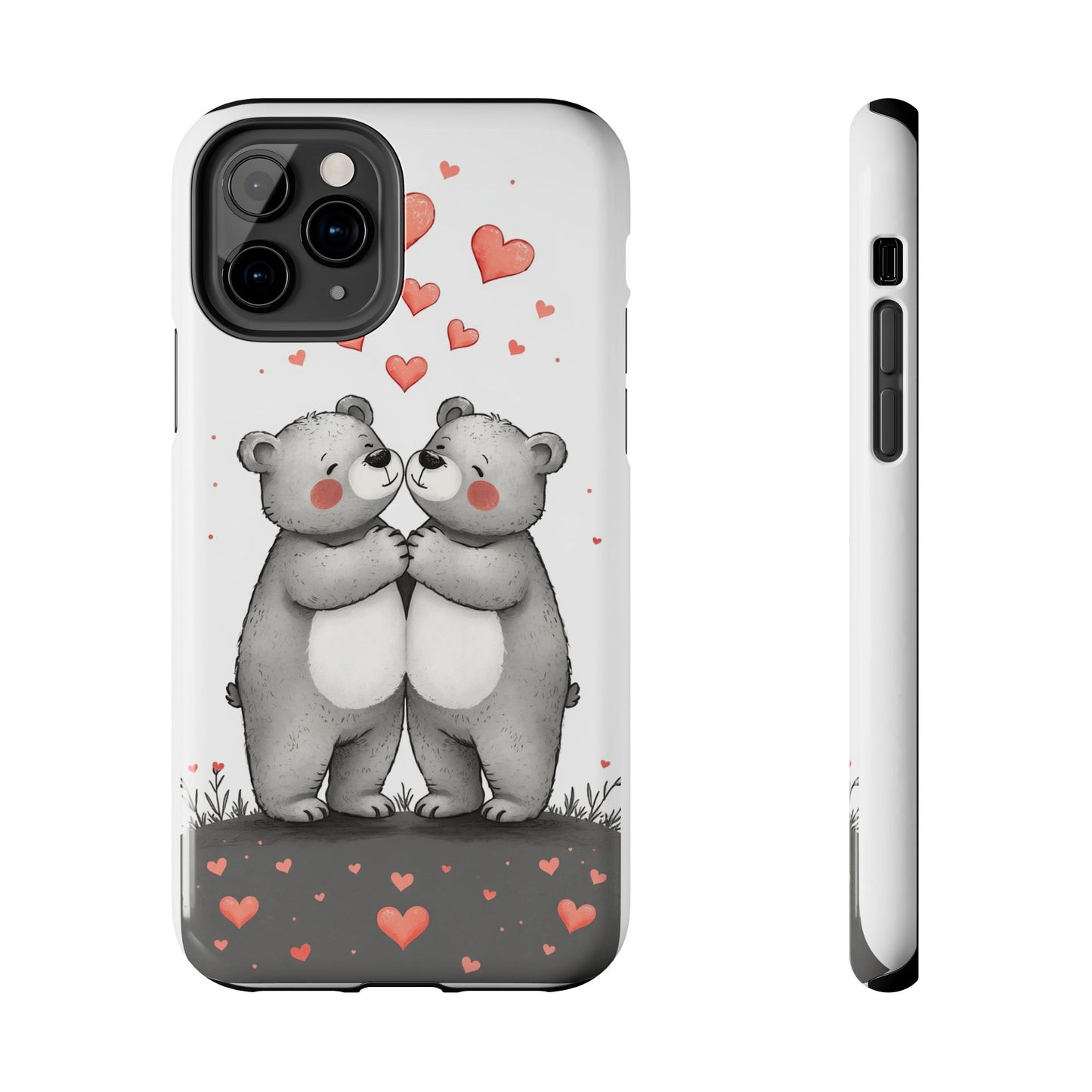 Cute Bear Love Tough Phone Case - Perfect for Valentine's Day & Couples