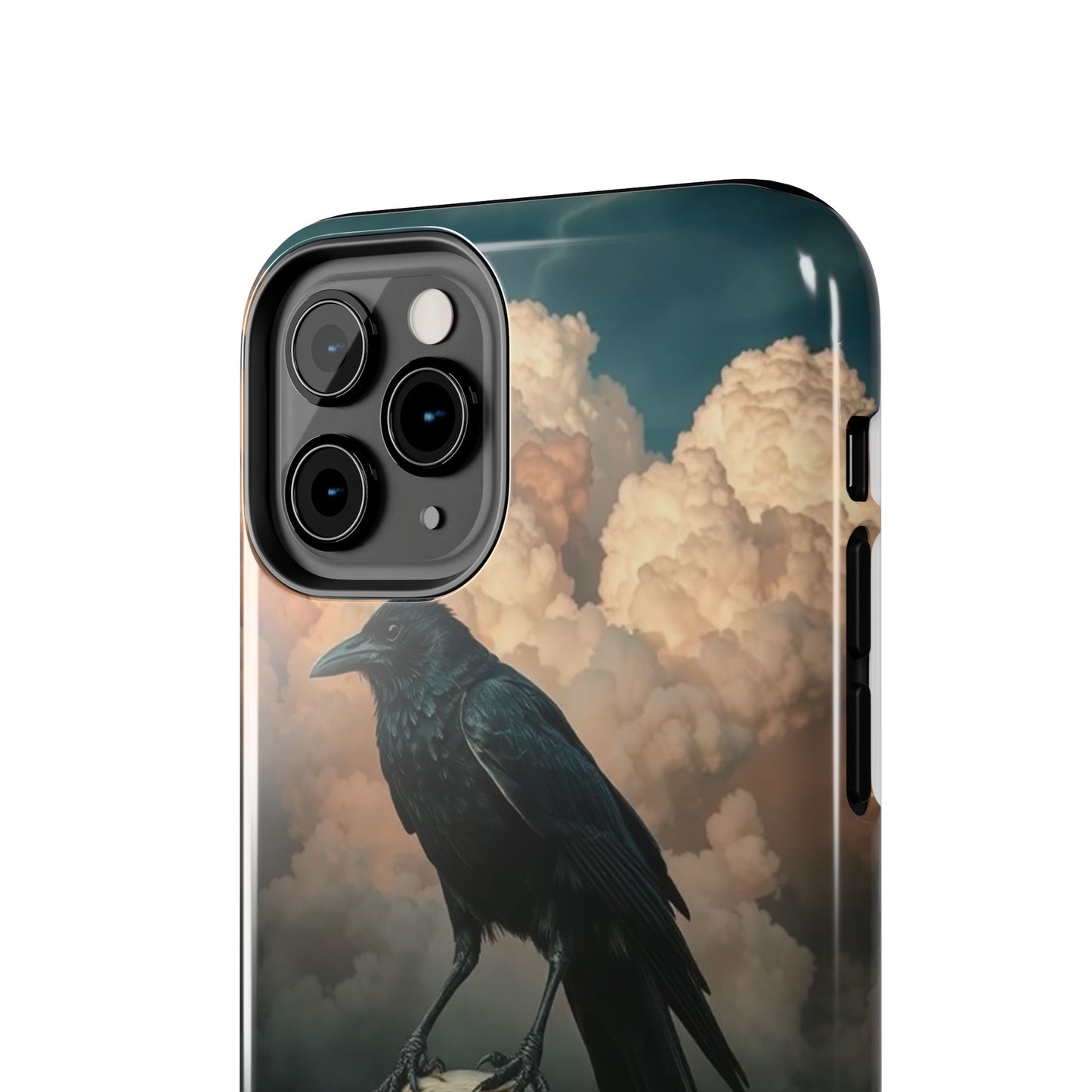 Gothic Raven Skull Tough Phone Case - Unique Protective Cover for Halloween Lovers