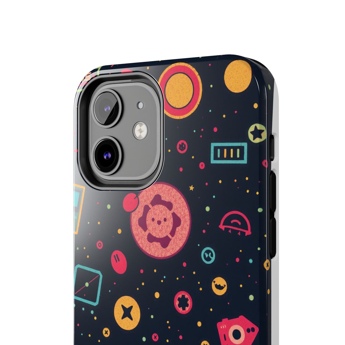 Colorful Space-Themed Tough Phone Case - Fun & Durable Protection for All Ages - for iPhone