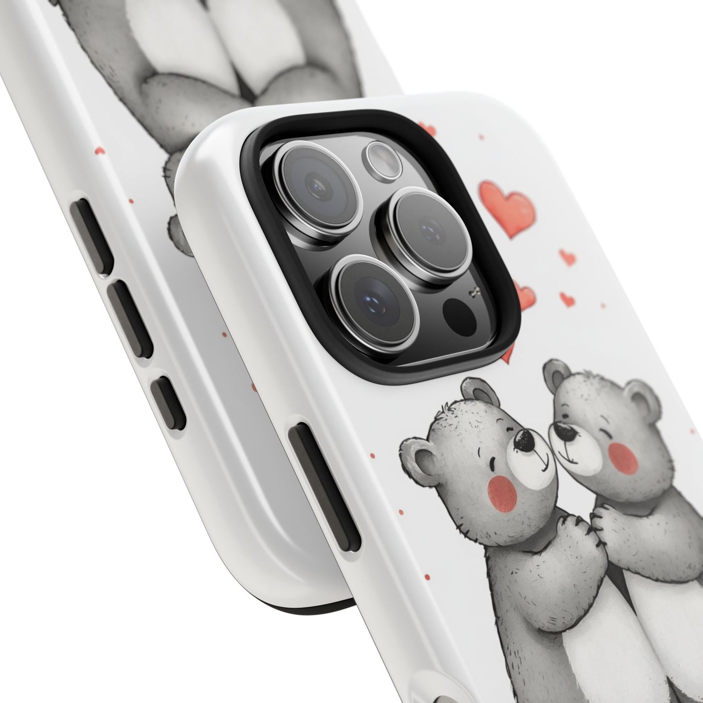 Cute Bear Love Tough Phone Case - Perfect for Valentine's Day & Couples