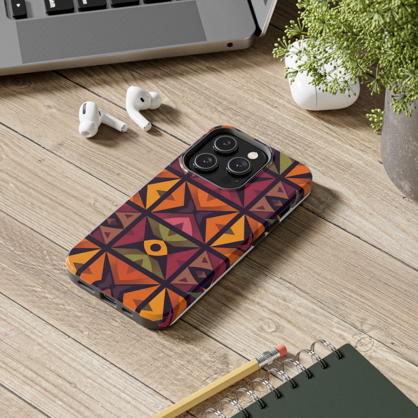 Vibrant Tribal Geometric Tough Phone Case - Colorful Protection for Your iPhone