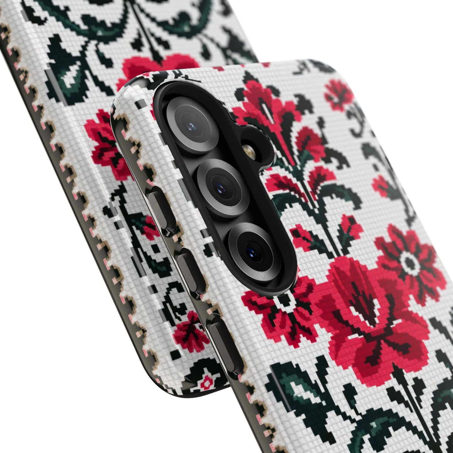 Traditional Floral Knit Tough Phone Cases - Durable Protection with Vintage Style - for iPhone
