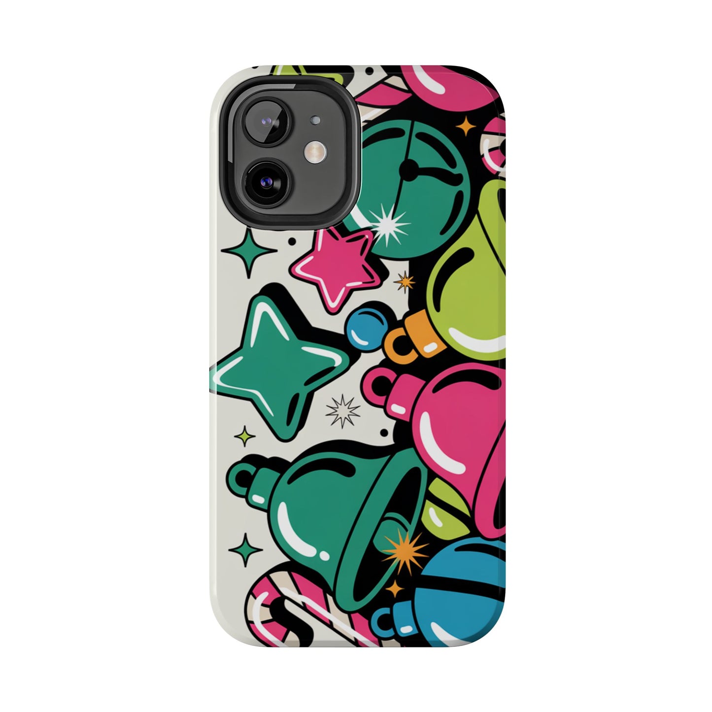 Retro 90's Colorful Bell Pattern Tough Phone Case for iPhones