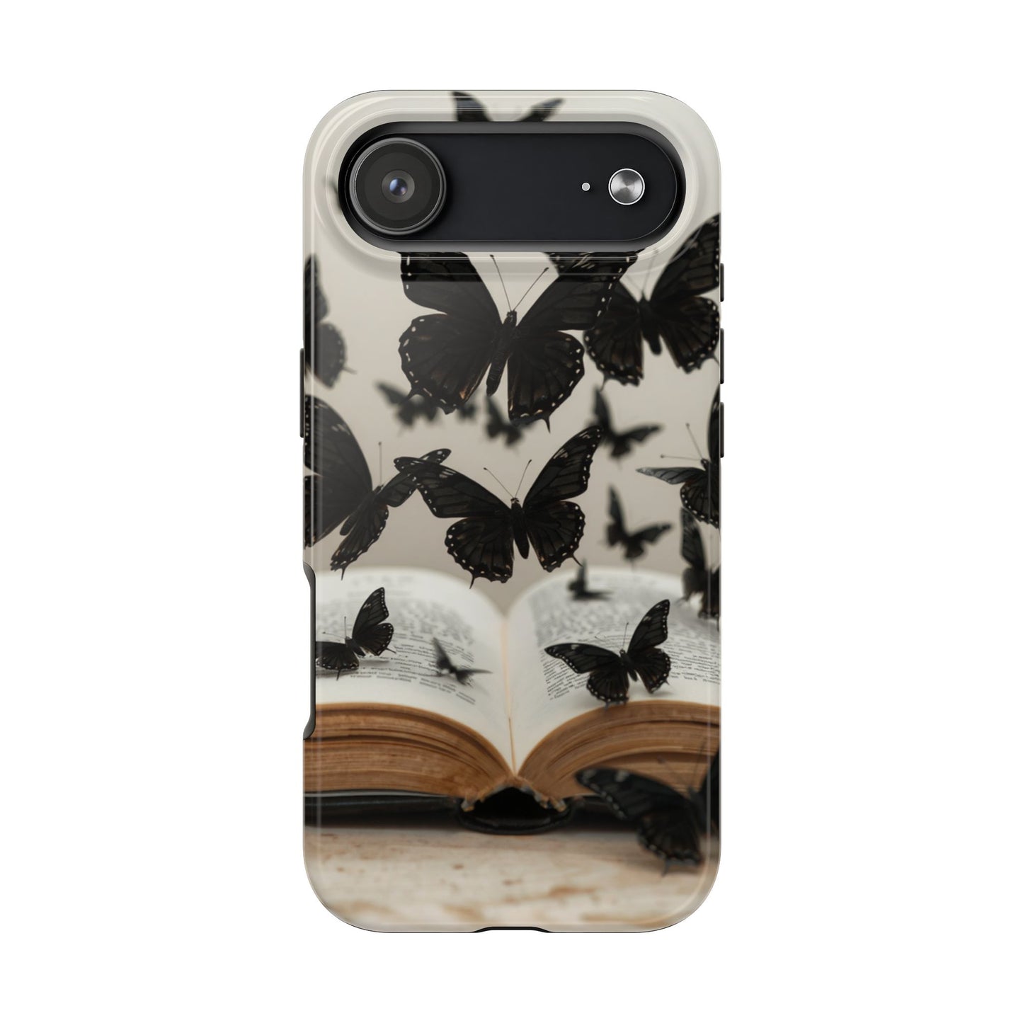 Butterfly Magic Tough Phone Case - Literary Design for Book Lovers