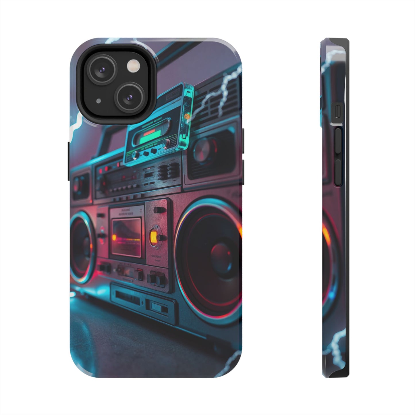 Retro Boombox Tough Phone Case – Vibrant Protection for Music Lovers