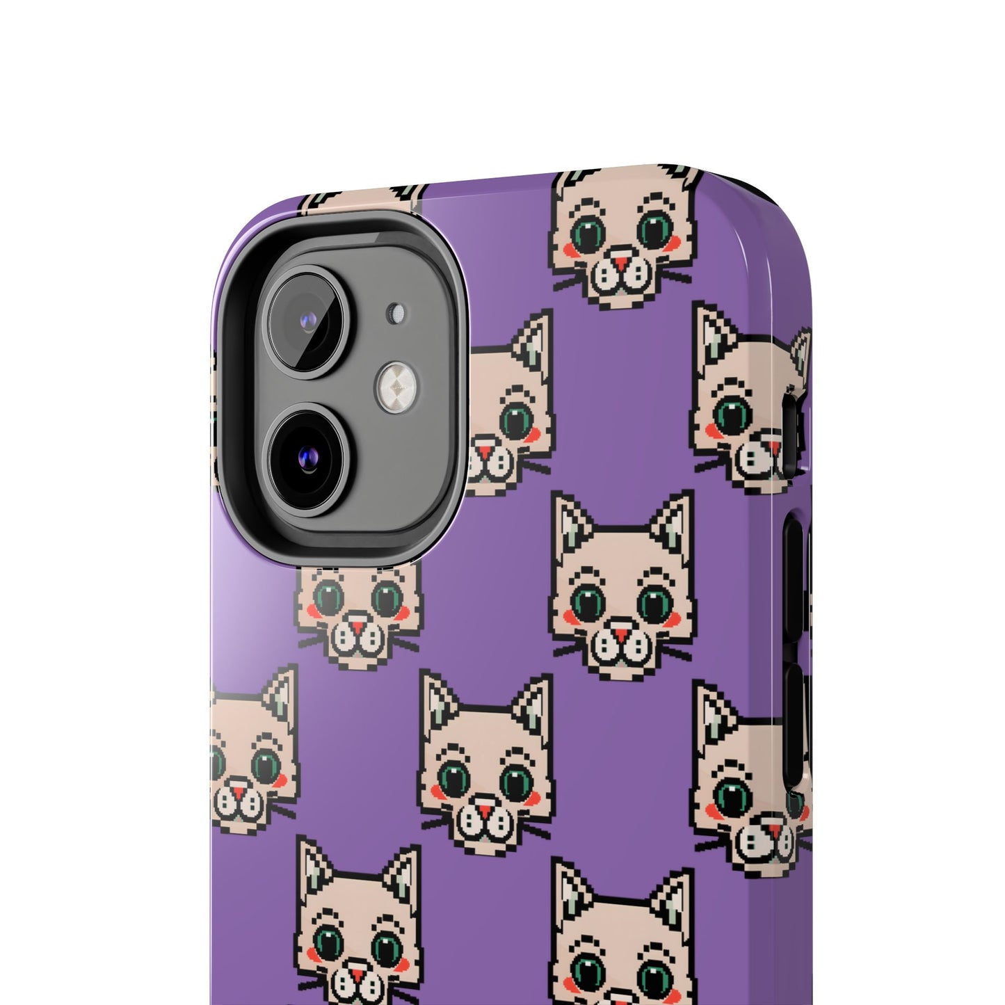 Cute Pixel Cat Tough Phone Case – Fun and Durable Protection for Cat Lovers - for iPhone