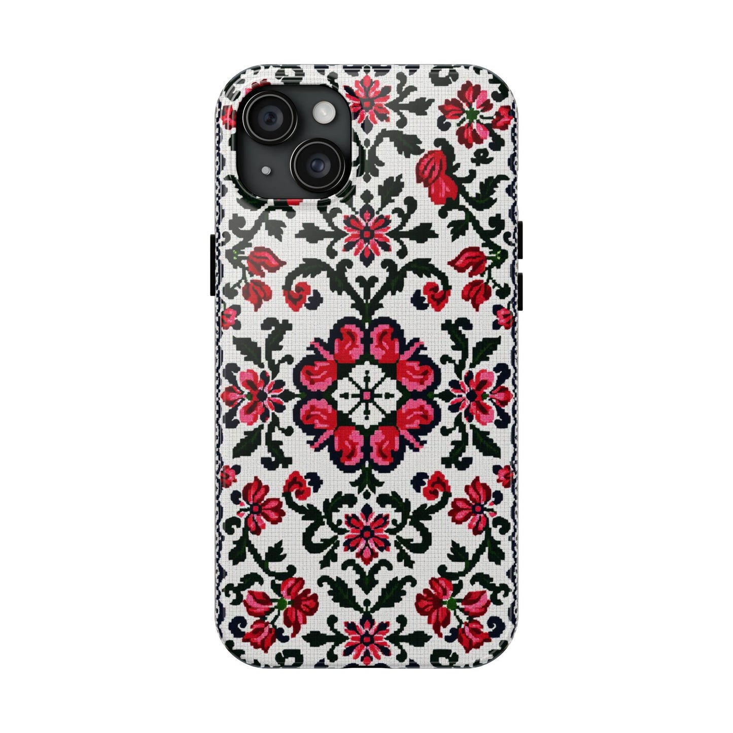 Traditional Knit Floral Design | Tough Phone Case - Durable Protection for iPhone