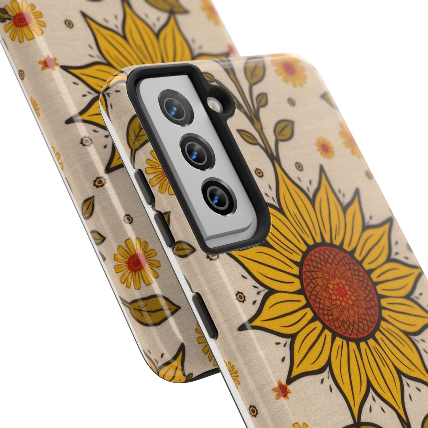 Bright Sunflower Origins Tough Phone Case - Floral Design for Nature Lovers - for iPhone