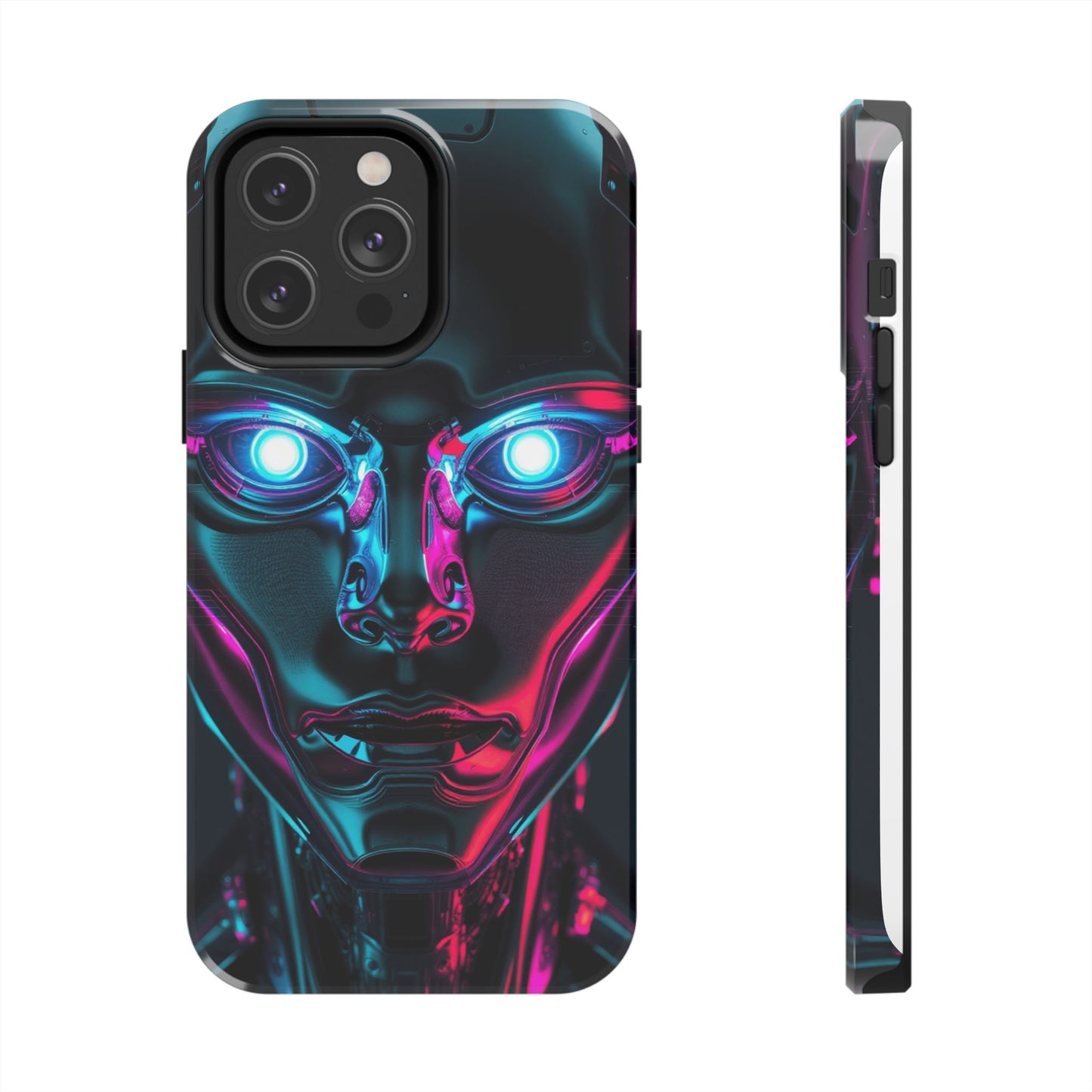 Futuristic Phone Case, Tough Phone Cover, Cyberpunk Style, Robot Design, Gift for Tech Lovers, Unique Phone Accessories