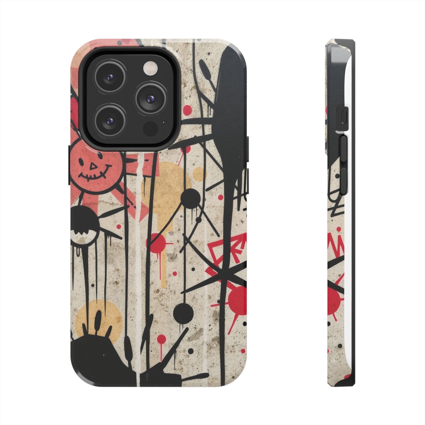 Artistic Tough Phone Case - Abstract Fun Grafitti Design for Protective Style - for iPhone