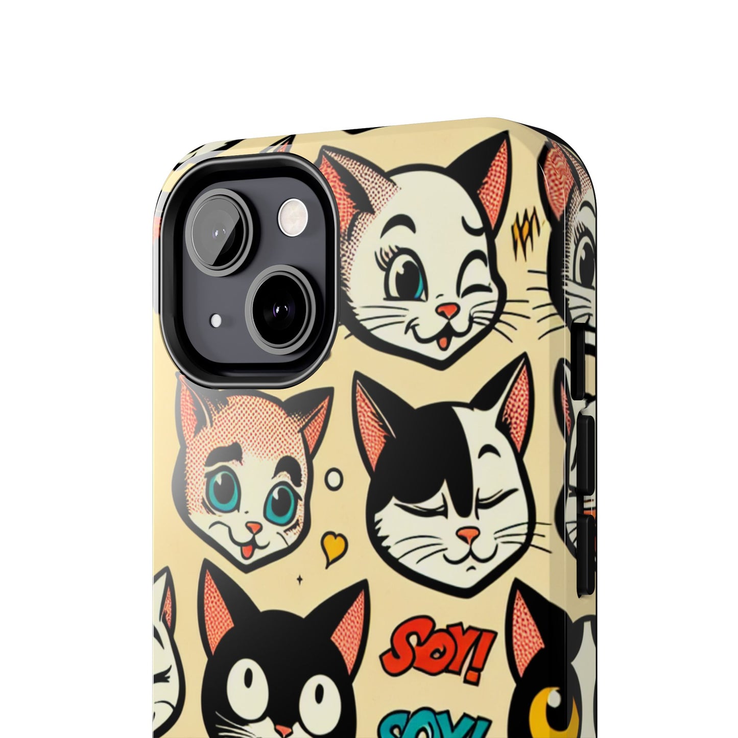 Playful Cat-Themed Tough Phone Case - Pet Pattern - for iPhone
