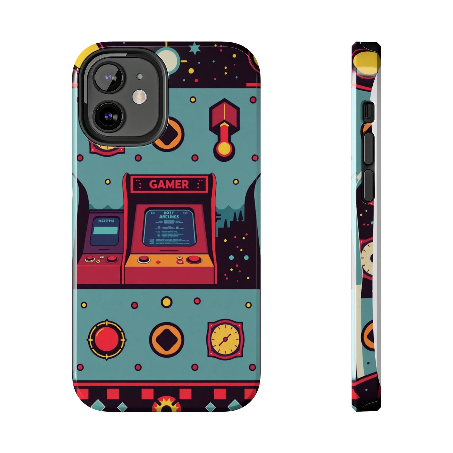 Retro Gamer Tough Phone Case - Vibrant Arcade Design for Gaming Enthusiasts - for iPhone