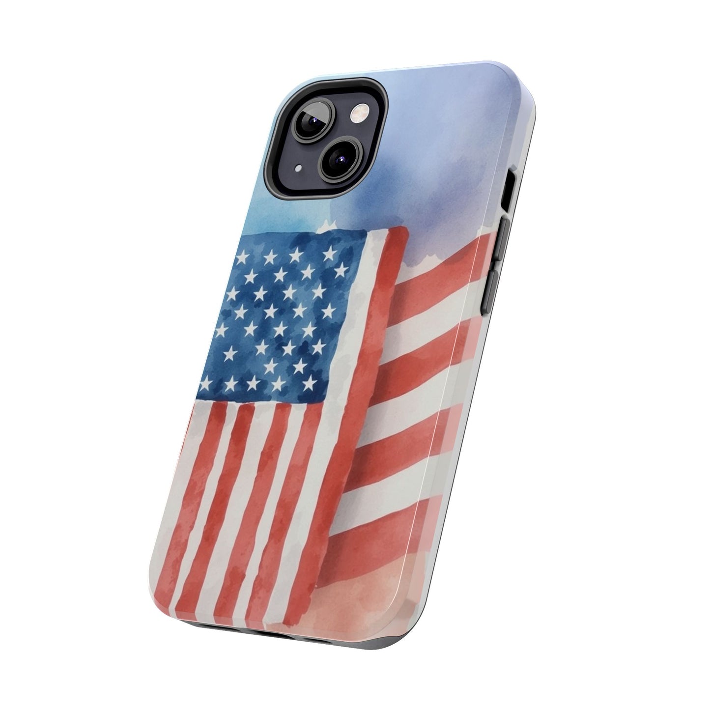 Abstract Watercolor American Flag Design - Tough Phone Case - for iPhone