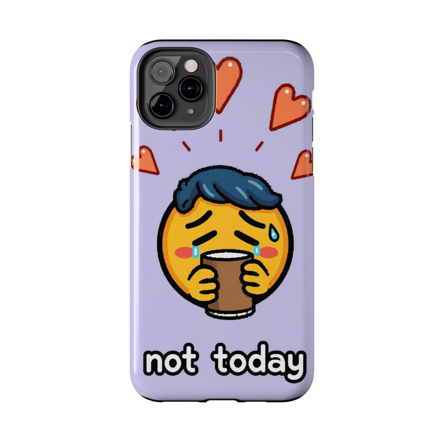 Cute Tough Phone Case - 'Not Today' Emoji Design
