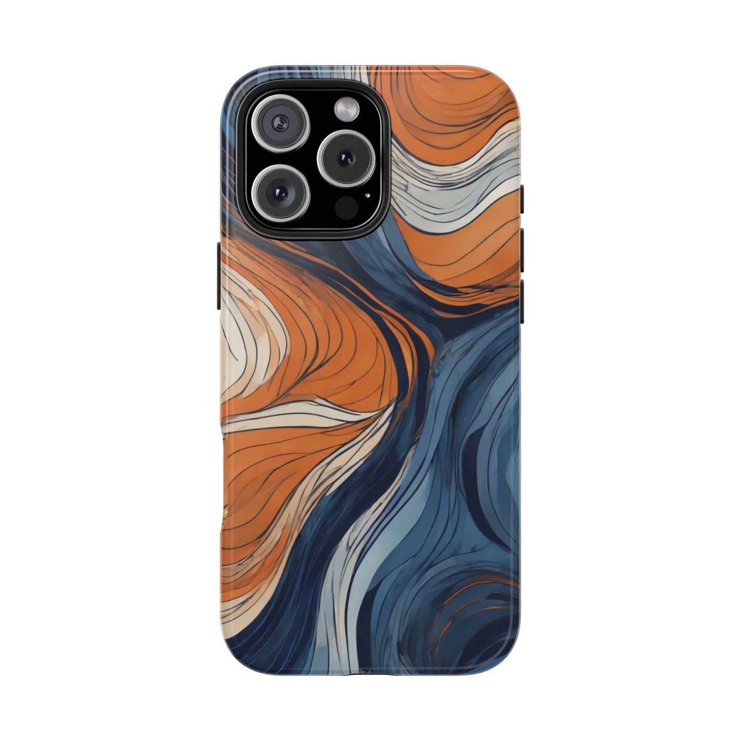 Artistic Tough Phone Case - Vibrant Abstract  Waves Design - for iPhone