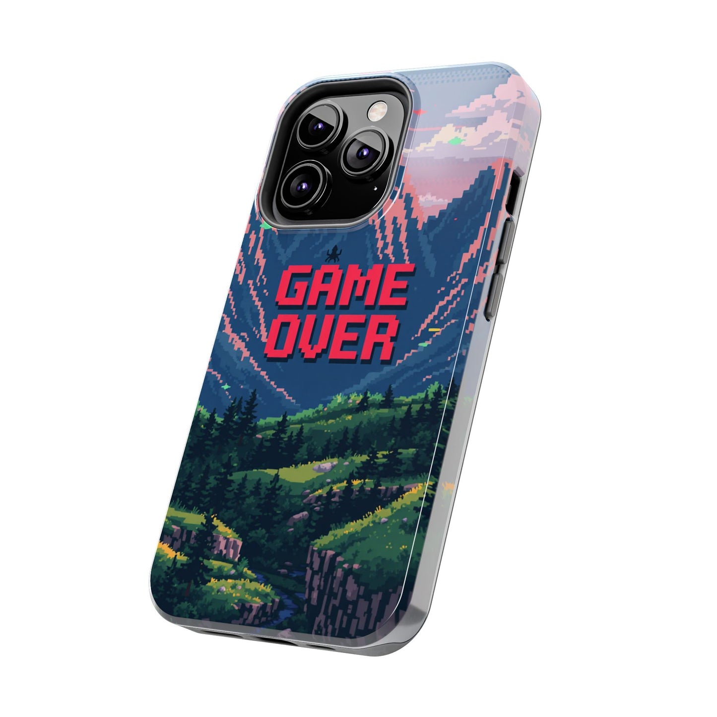 Pixel Art Tough Phone Case - 'Game Over' Design for Gamers
