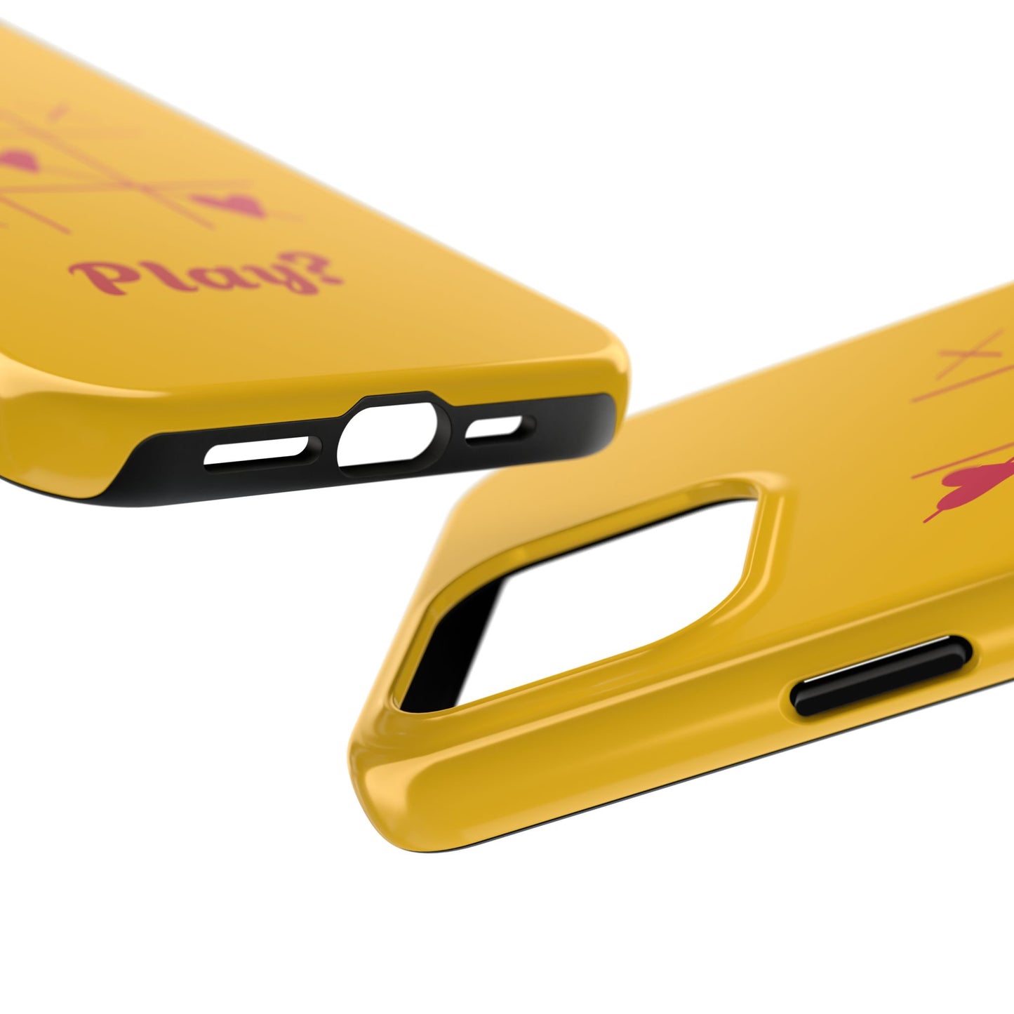 Heart Game Tough Phone Case - Fun Yellow Design for Gamers & Loved Ones - for iPhone