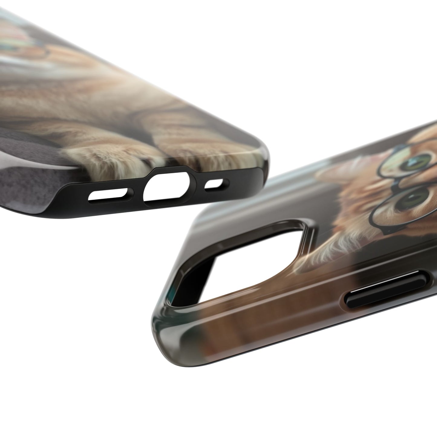 Cute Cat Glasses Tough Phone Case - Fun & Stylish Protection for Cat Lovers