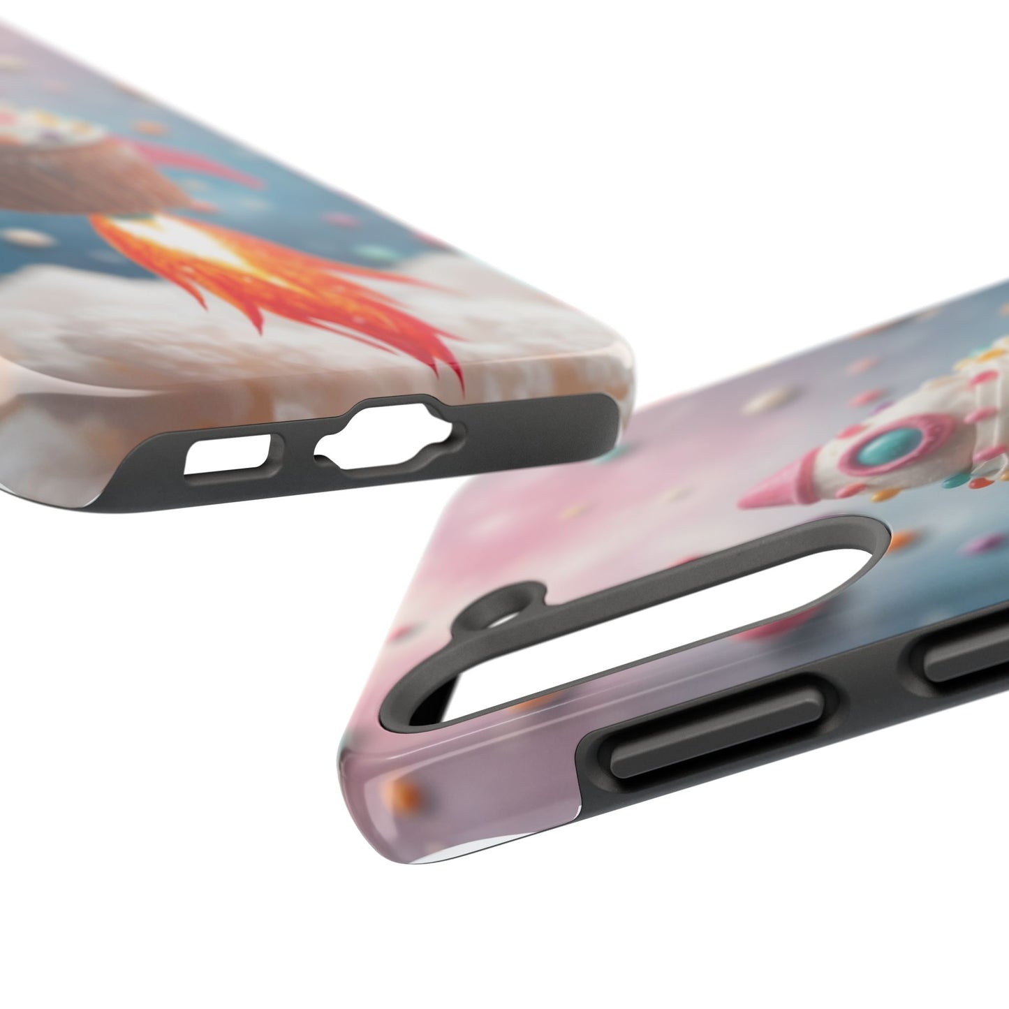 Whimsical Rocket Cupcake Phone Case - Fun Protective Case for Kids and Teens
