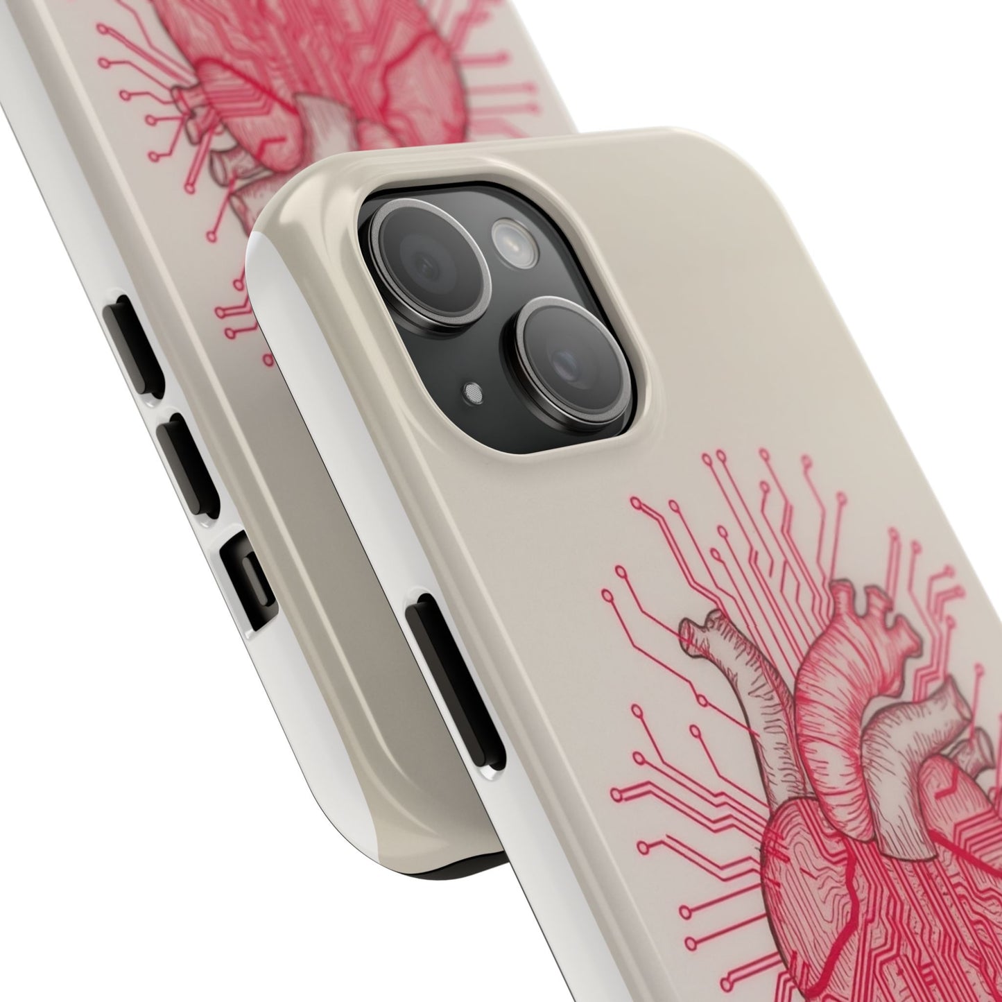 Heart Circuit Tough Phone Case – Unique Tech-Inspired Design for Tech Lovers