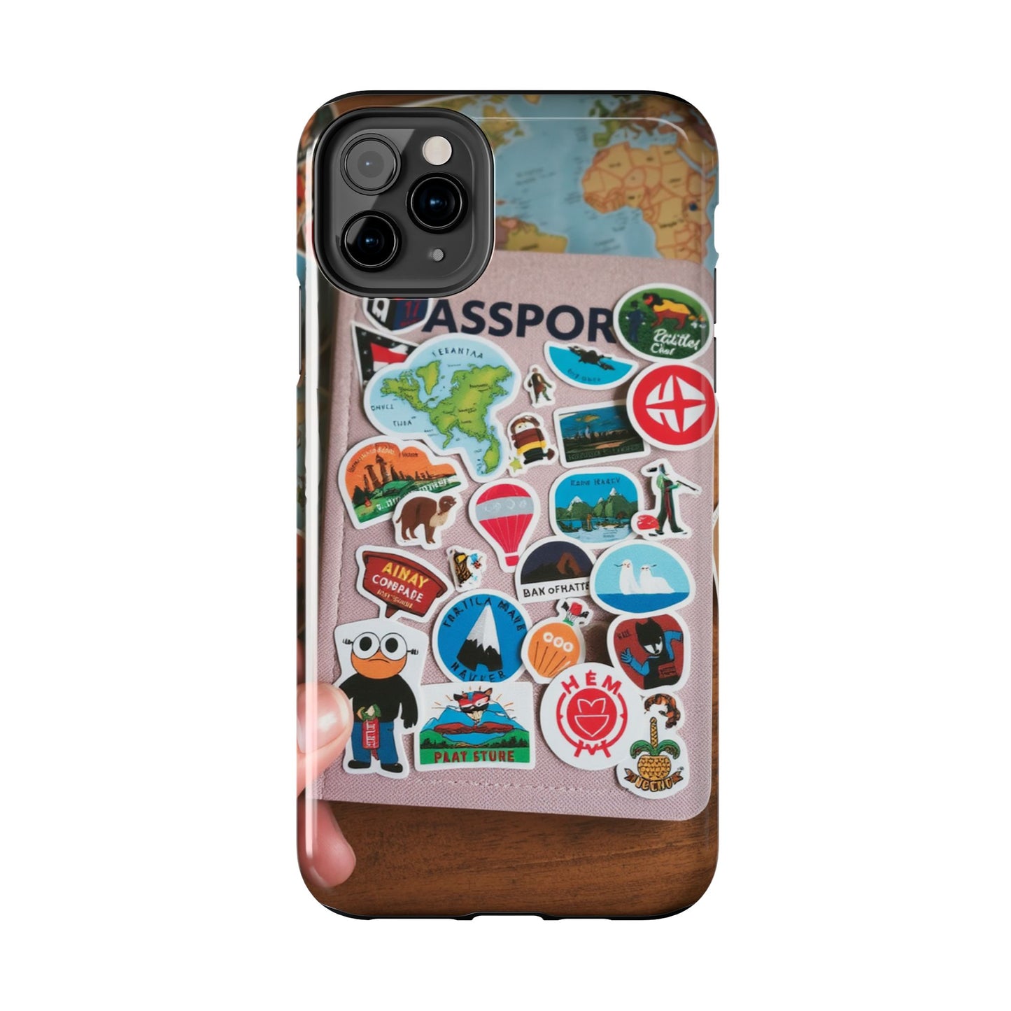 Adventure Stickers Phone Case - Tough Protection for Travel Lovers