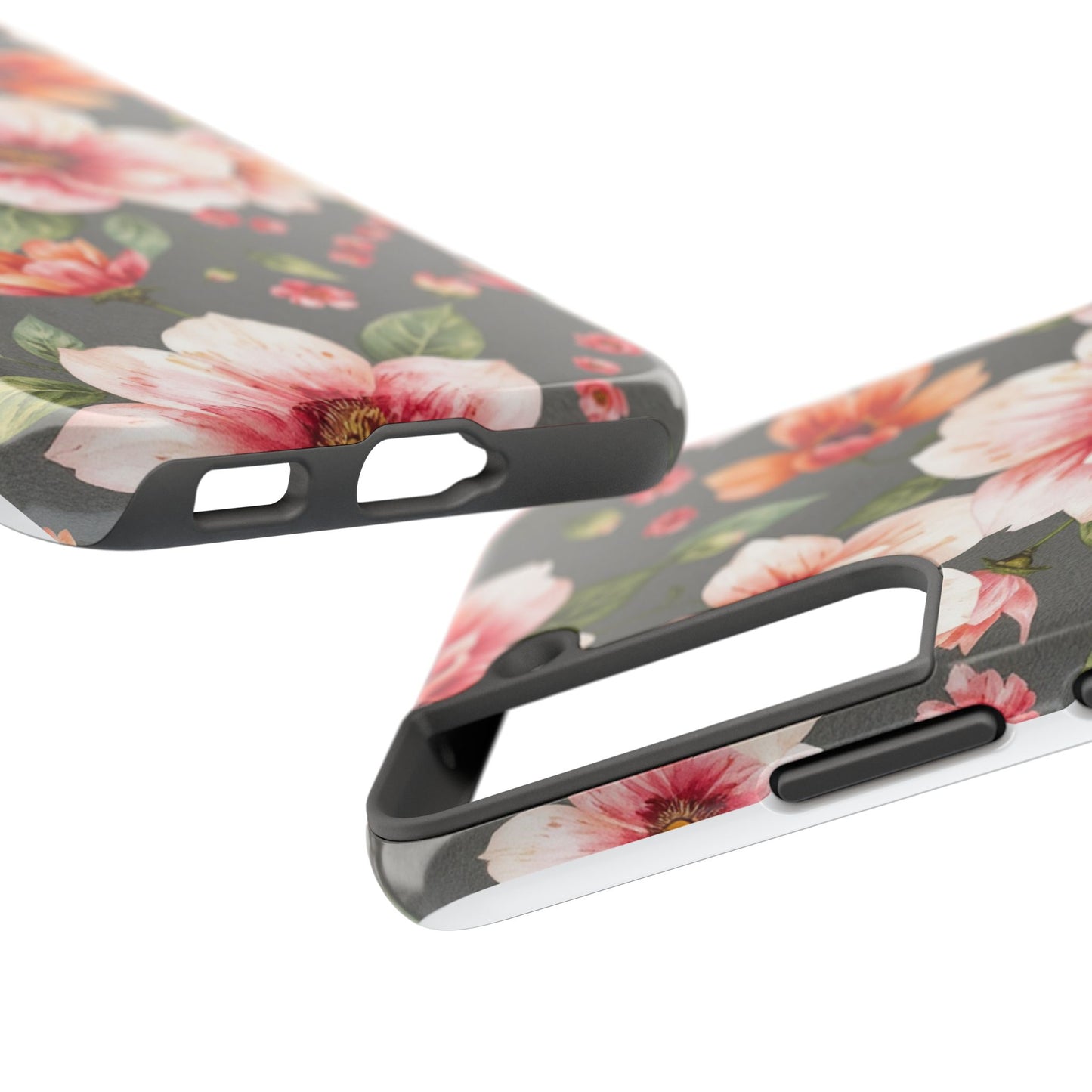 Floral Pink Tough Phone Case - Stylish & Durable Floral Design - for iPhone