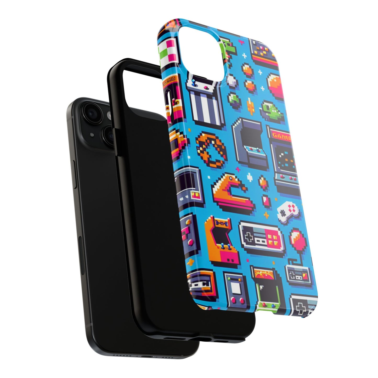 Retro Gaming Tough Phone Case - Pixel Art Design for Gamers - for iPhone