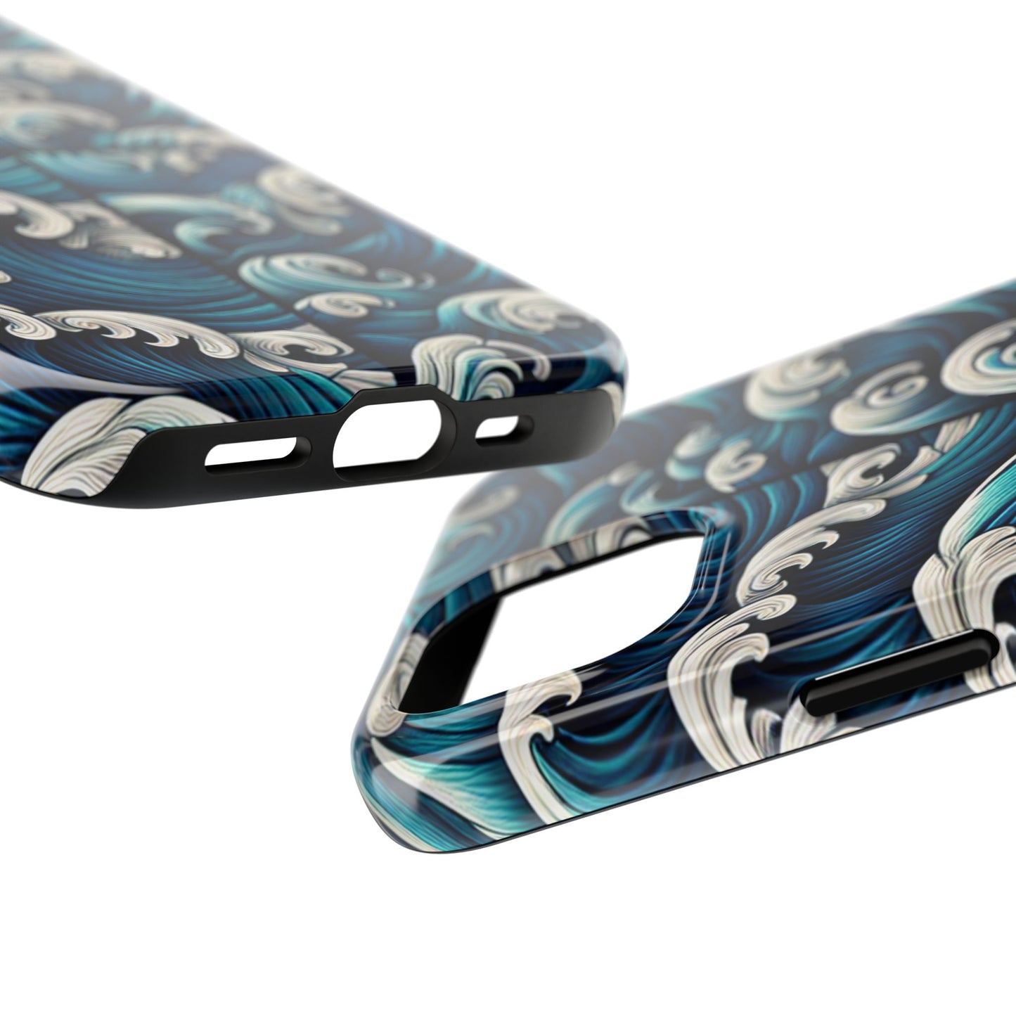 Ocean Waves Tough Phone Case - Durable Protection with Artistic Design - for iPhone