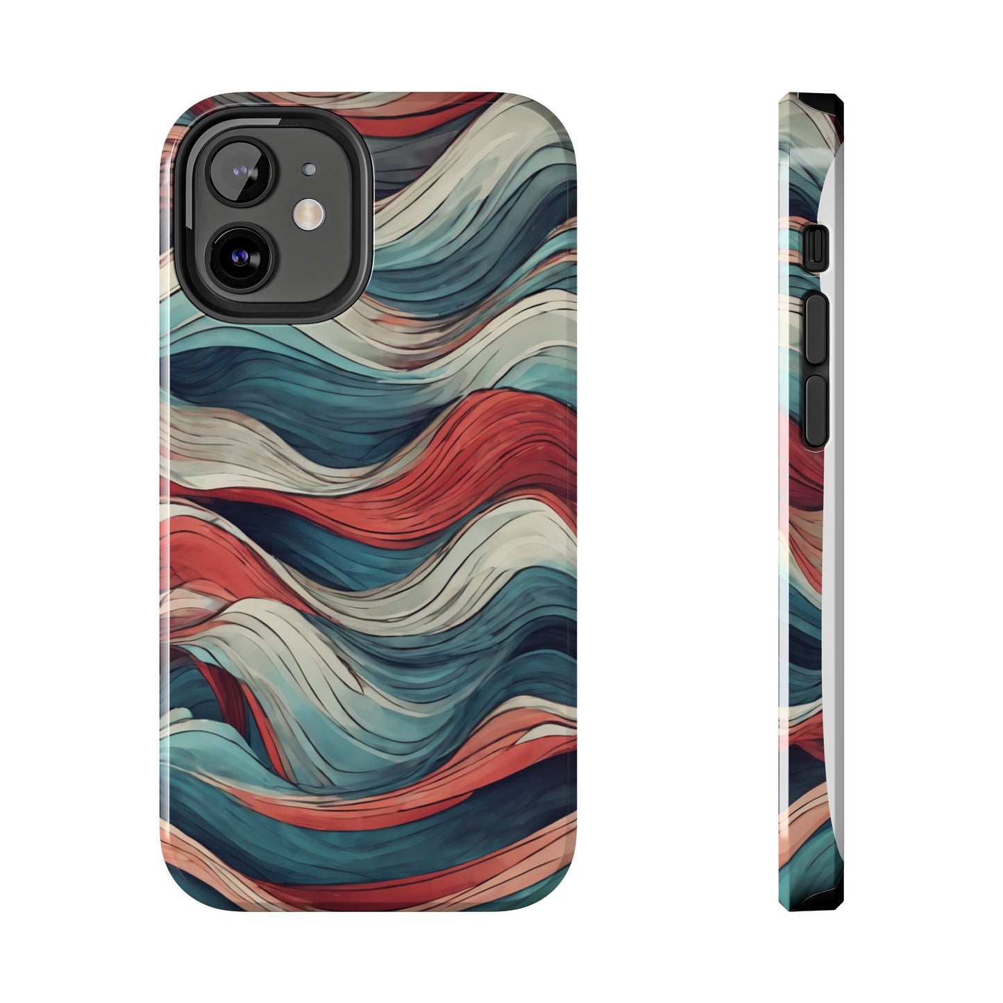 Abstract Waves Tough Phone Case - Stylish & Durable Phone Protection - for iPhone